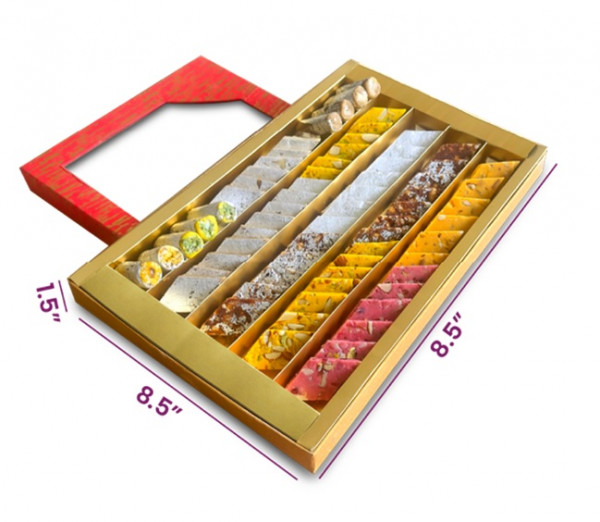 Image of Assorted Katlis and Rolls in Fancy Box