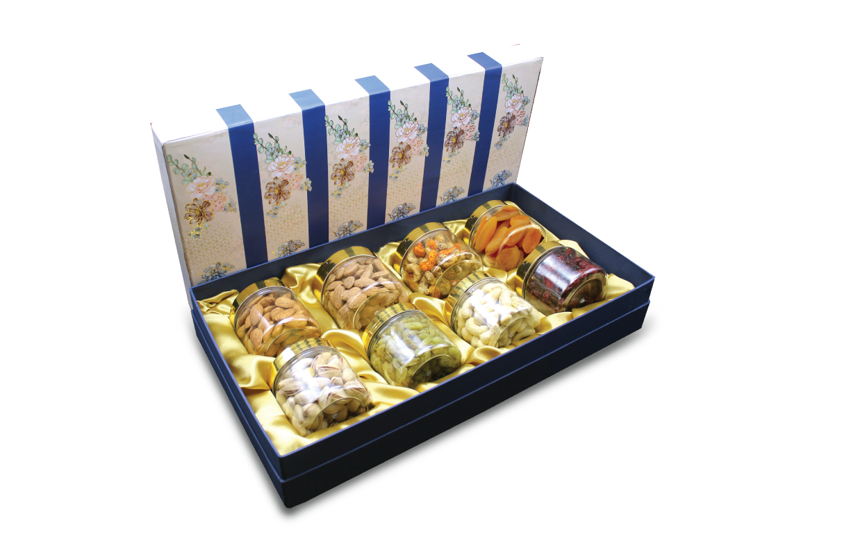 8 Dry Fruits Pet Jars in Fancy Designer Box