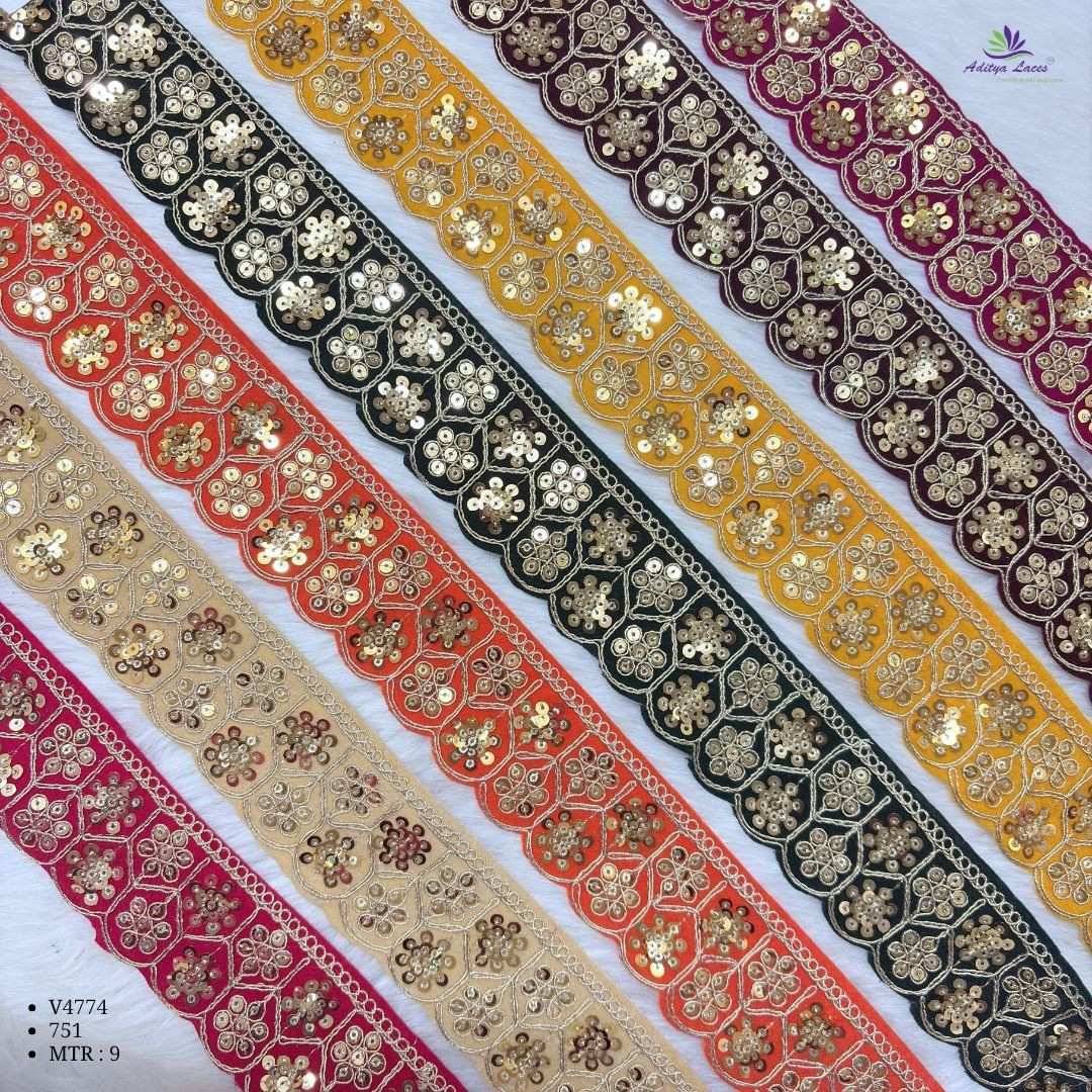 Designer Velvet Sequin Lace