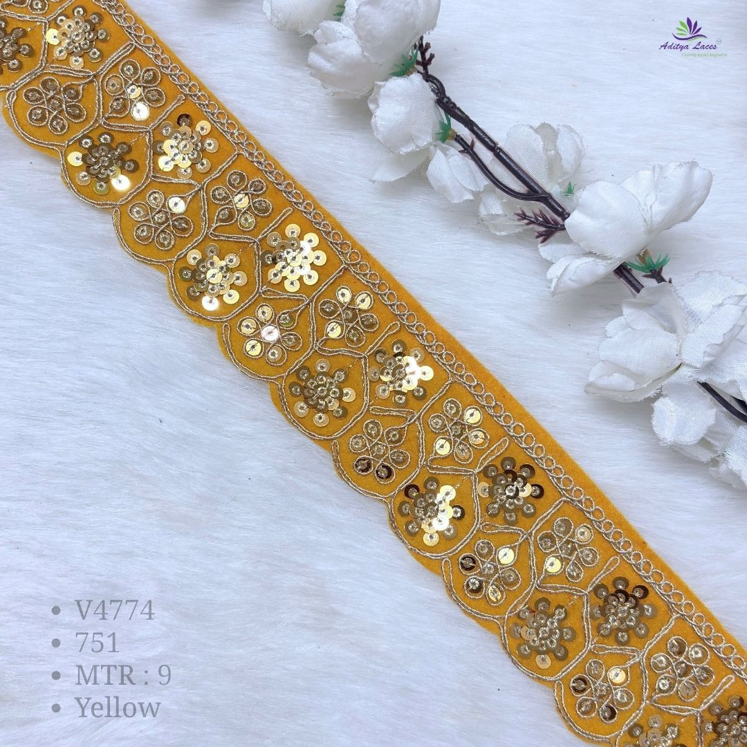 Designer Velvet Sequin Lace