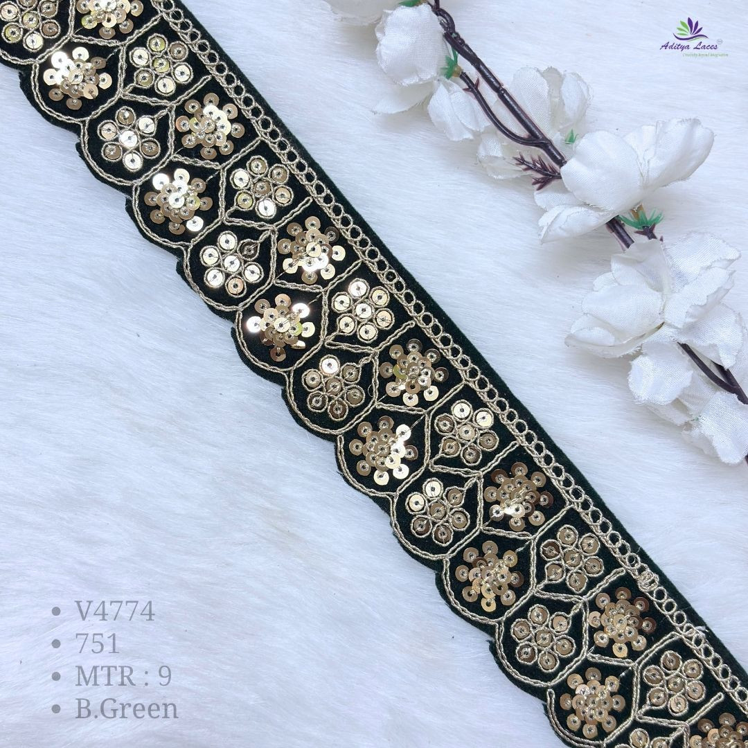 Designer Velvet Sequin Lace