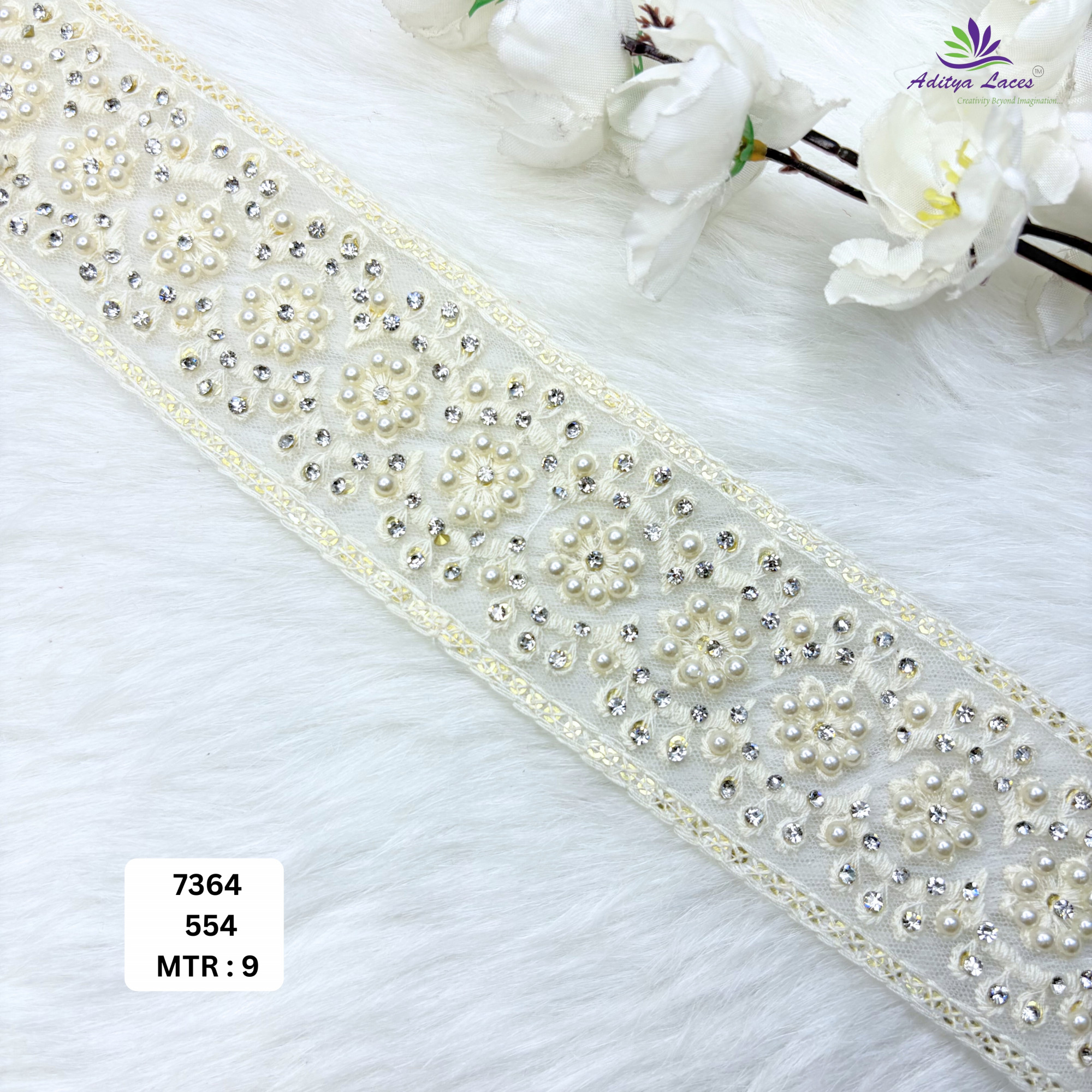 Designer Dyable Handwork Lace Border for Saree Bridal Wear