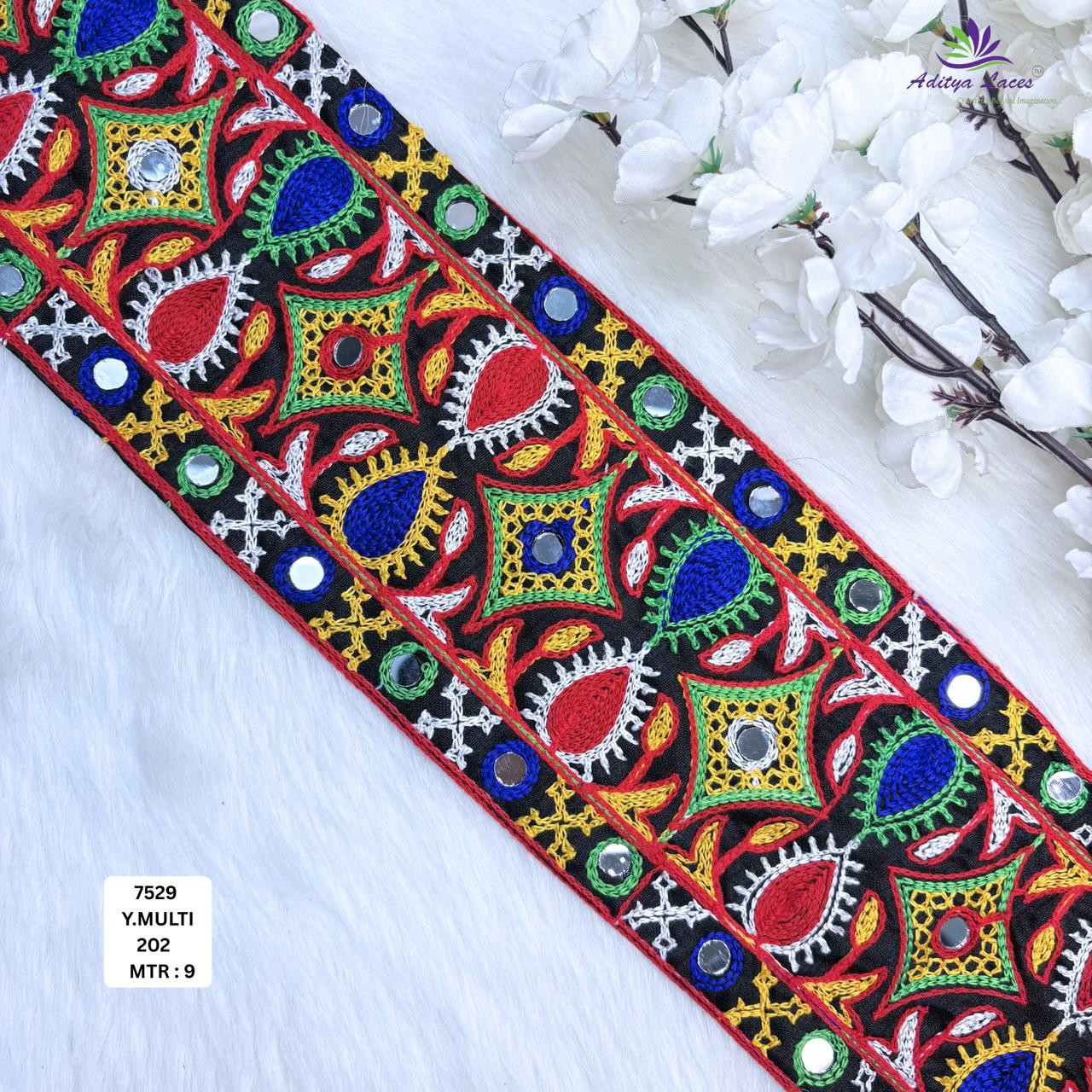 Exclusive Embroidered Gamthi Lace Trim - for Bridal Wear