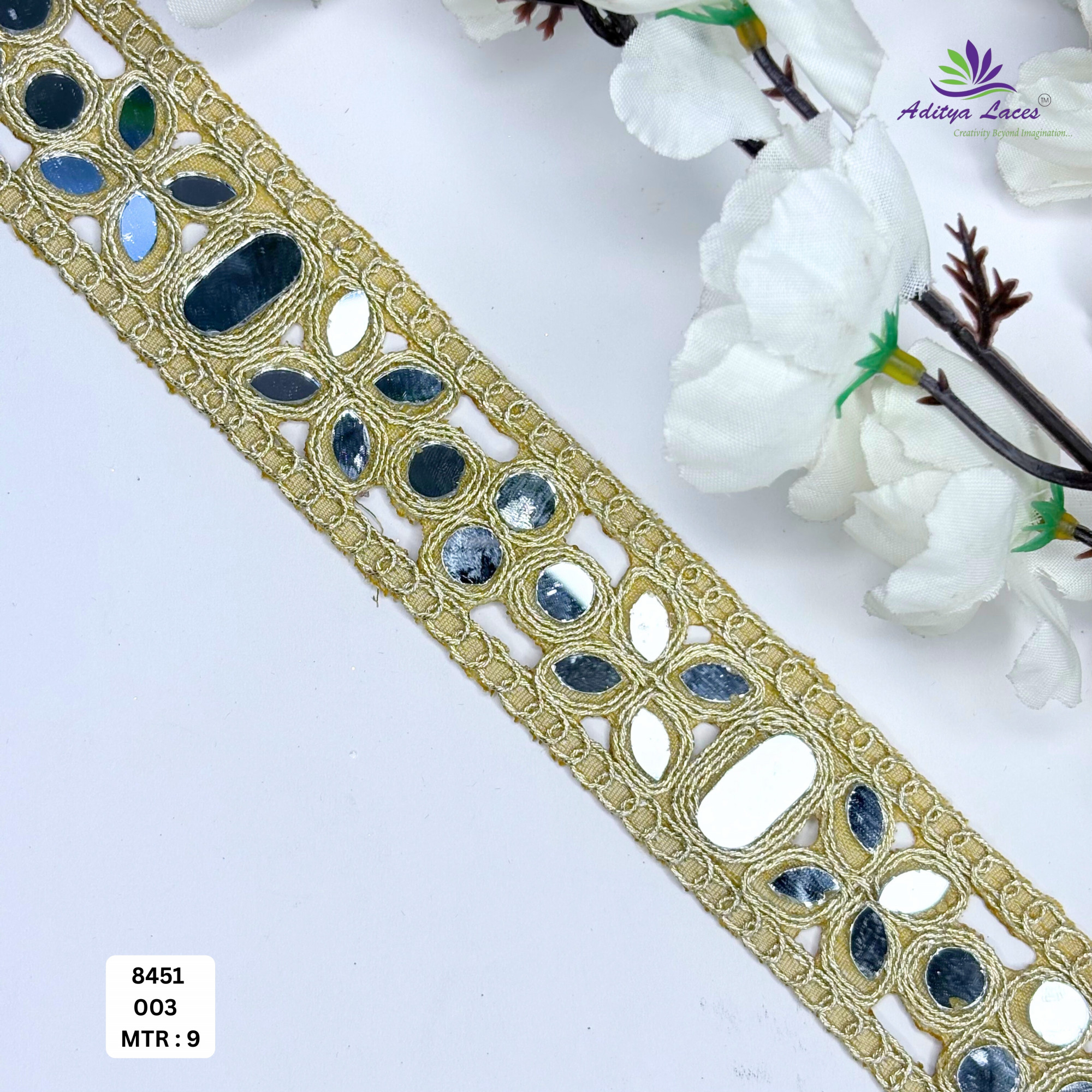 Ethnic Tissue Handwork Lace Border for Saree Bridal Ethnic Wear