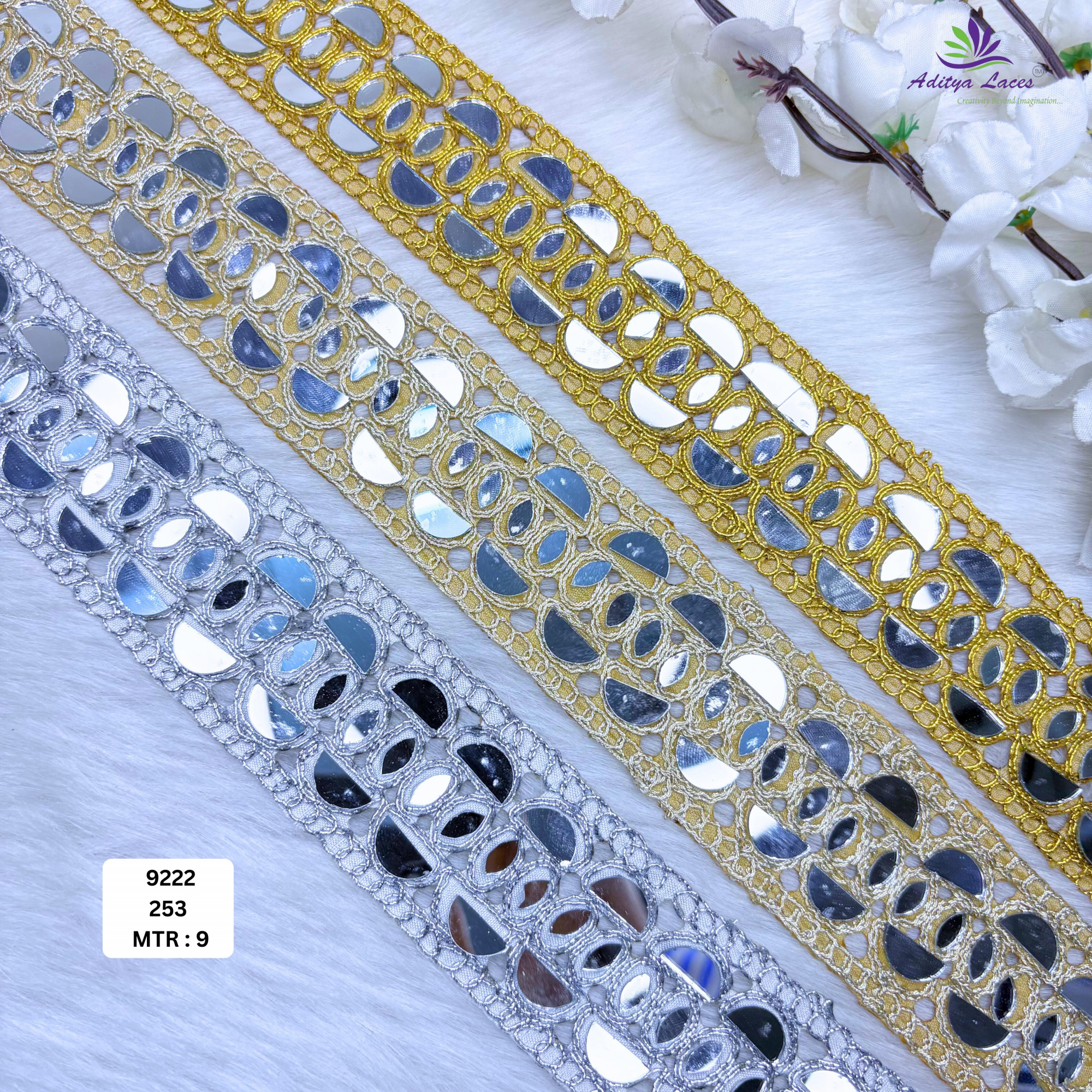 Premium Tissue Handwork Lace Border for Saree Bridal Ethnic Wear