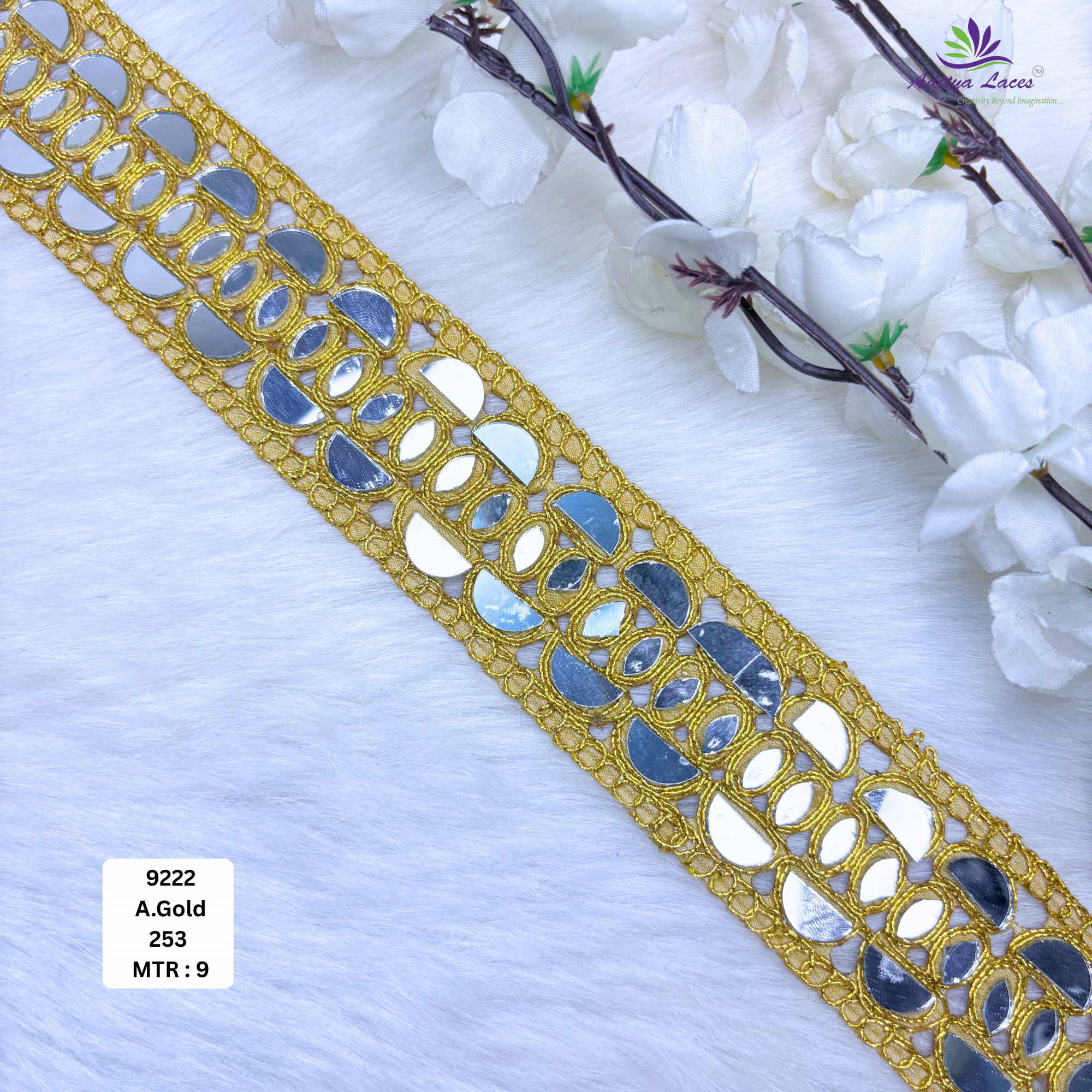 Premium Tissue Handwork Lace Border for Saree Bridal Ethnic Wear