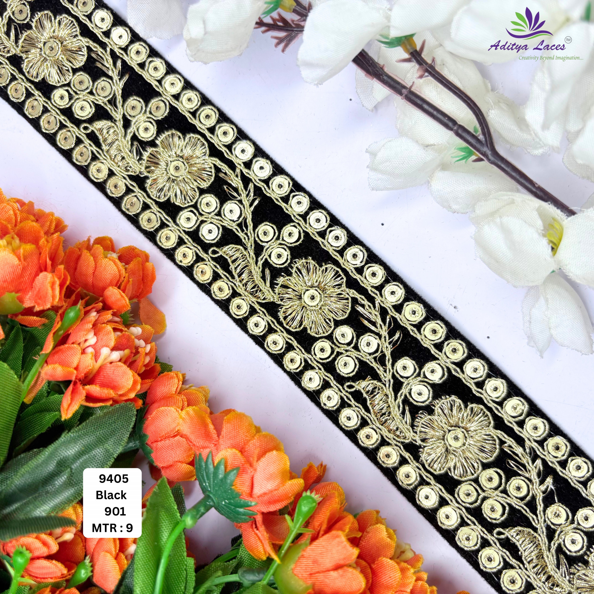 Premium Velvet Lace Border Trim for Saree Lehenga Bridal Wear