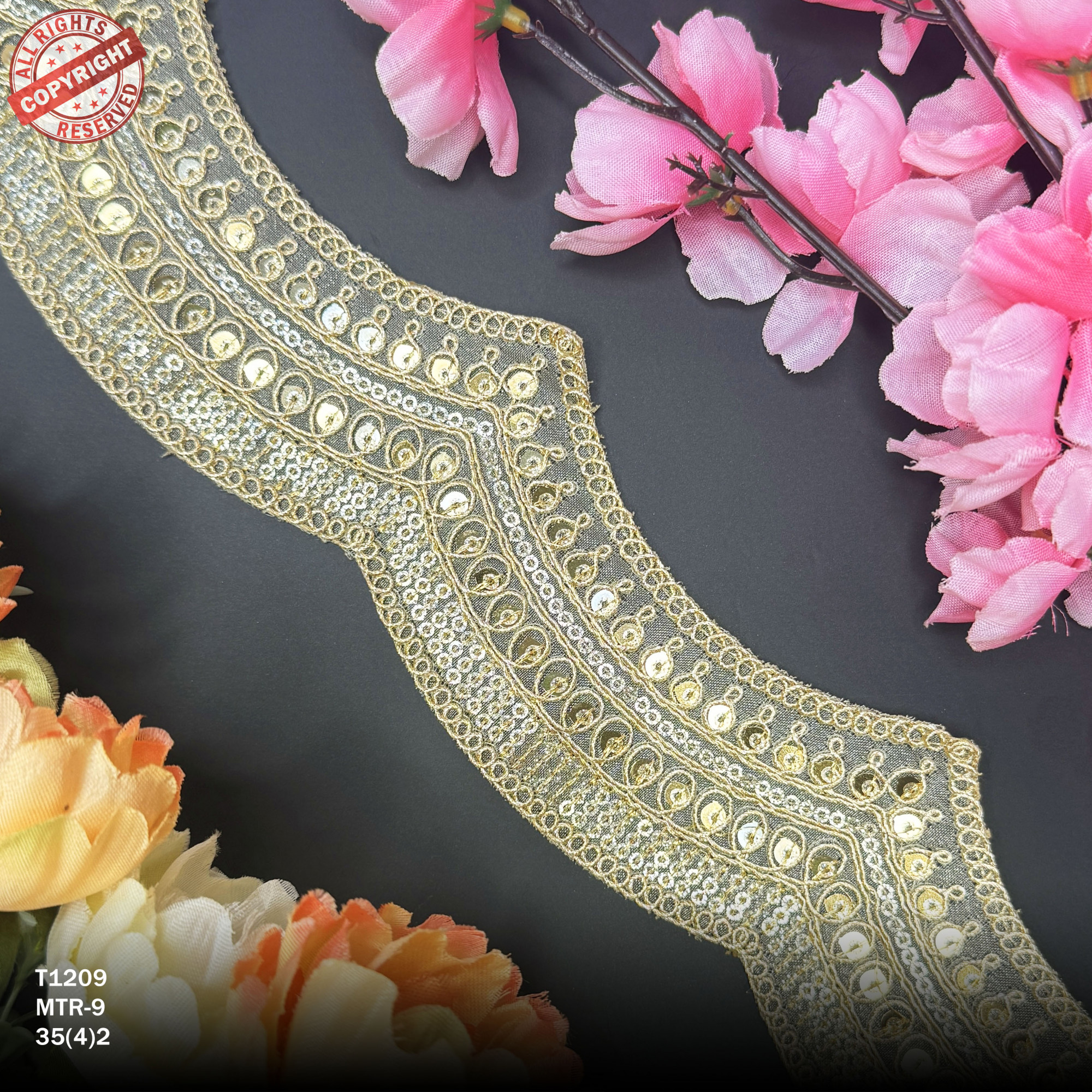 Handcrafted Decorative Border for Fashion Wear