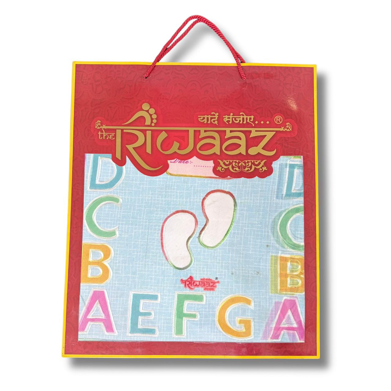 Riwaaz Baby Foot Print Memory Cloth with Alphabet Design for Newborn Keepsake