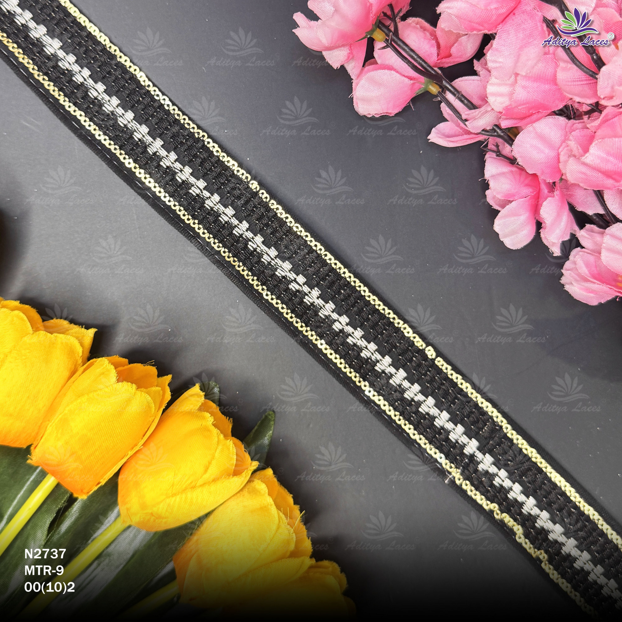 Traditional Embroidered Net Lace Border for Saree Bridal Wear