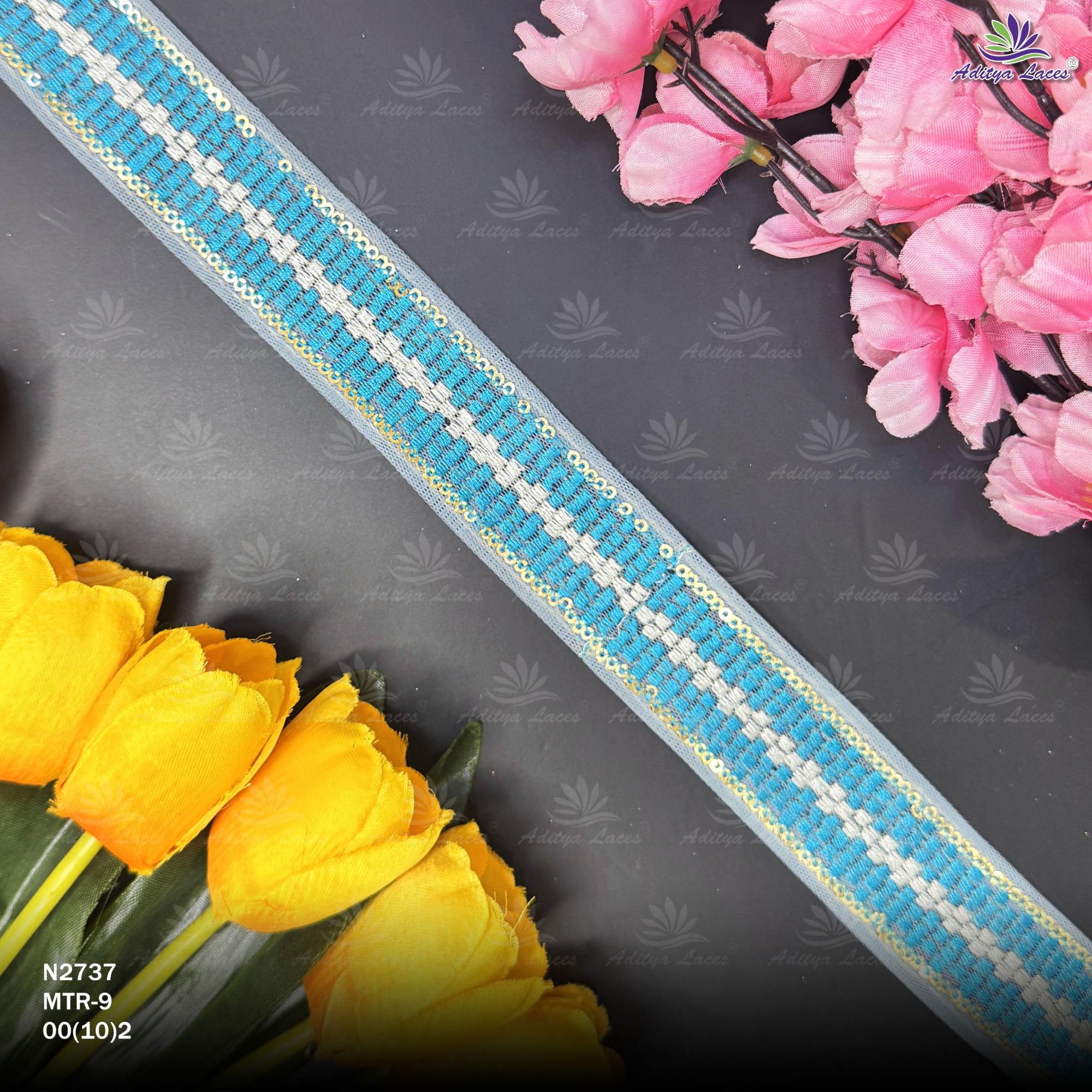 Traditional Embroidered Net Lace Border for Saree Bridal Wear