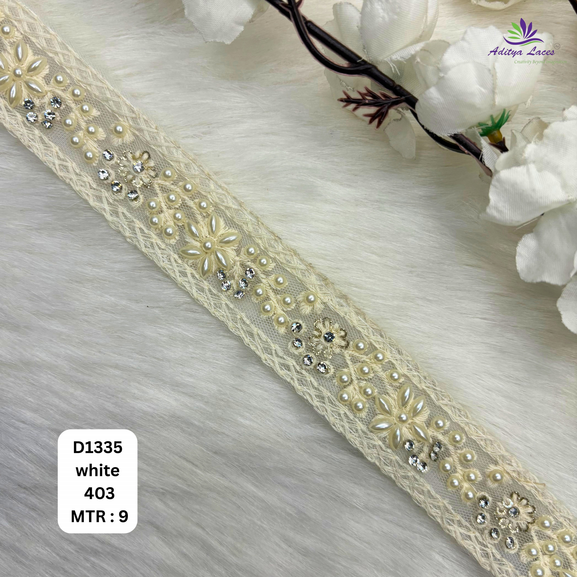 Designer Dyable Handwork Lace Border for Saree Bridal Wear