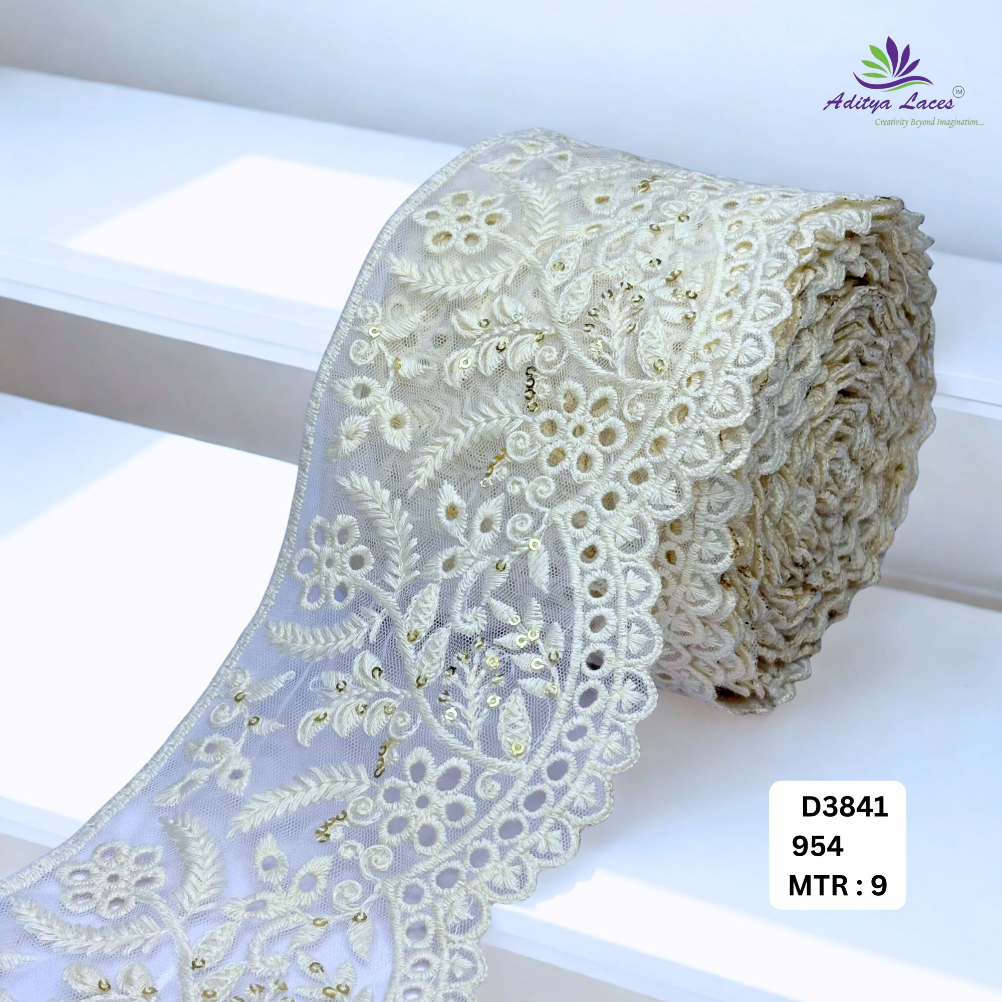 Floral Dyable Lace Border for Saree Bridal Ethnic Wear