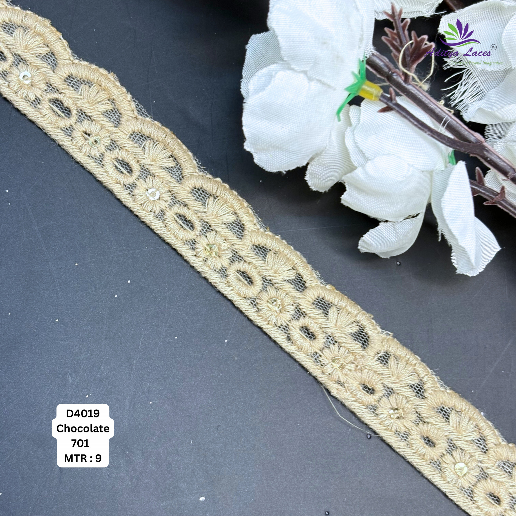 Floral Dyable Lace Border for Saree Bridal Ethnic Wear