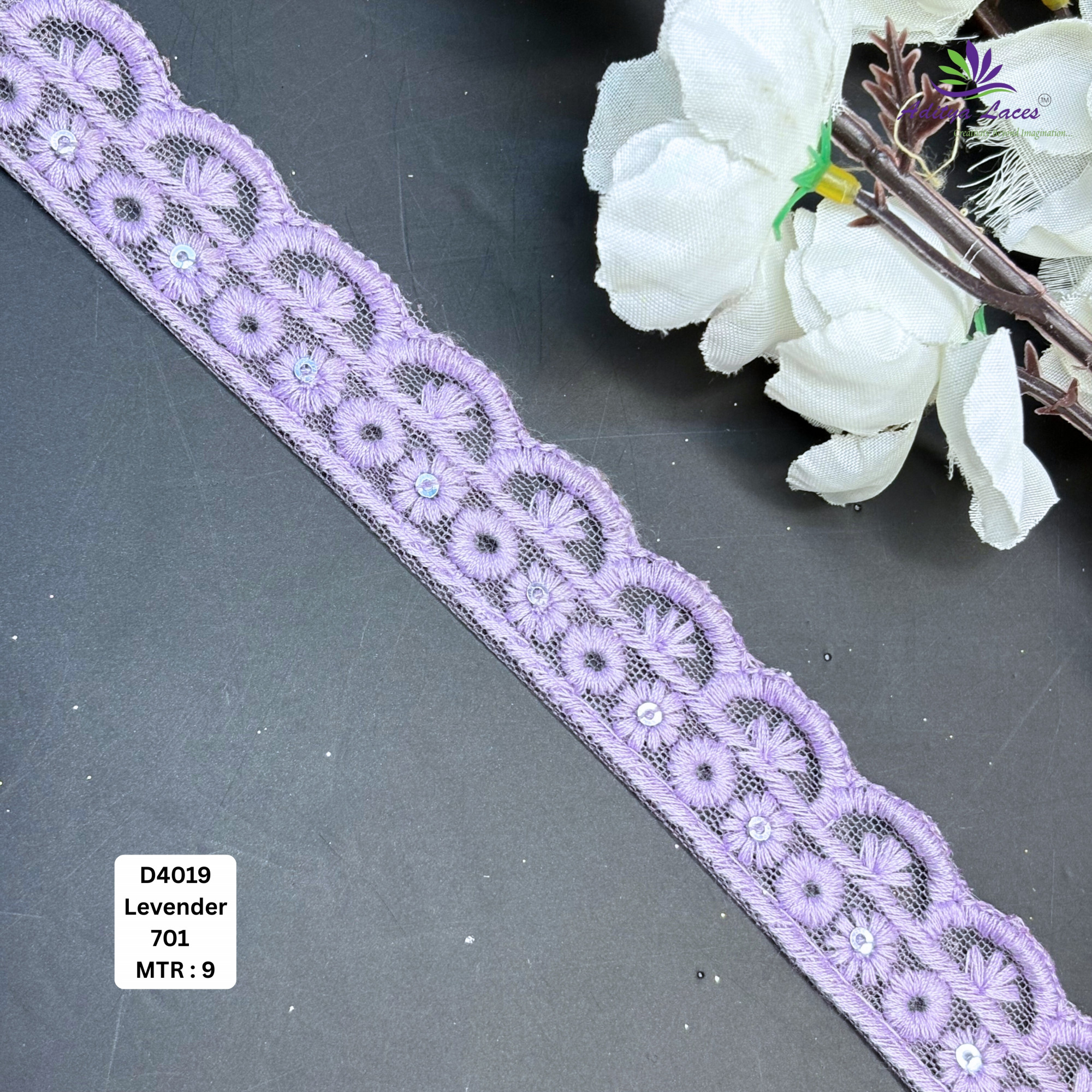 Floral Dyable Lace Border for Saree Bridal Ethnic Wear