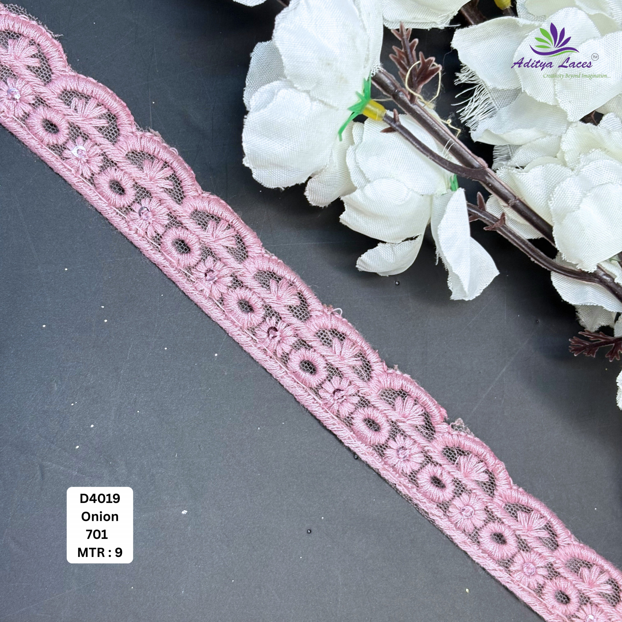 Floral Dyable Lace Border for Saree Bridal Ethnic Wear