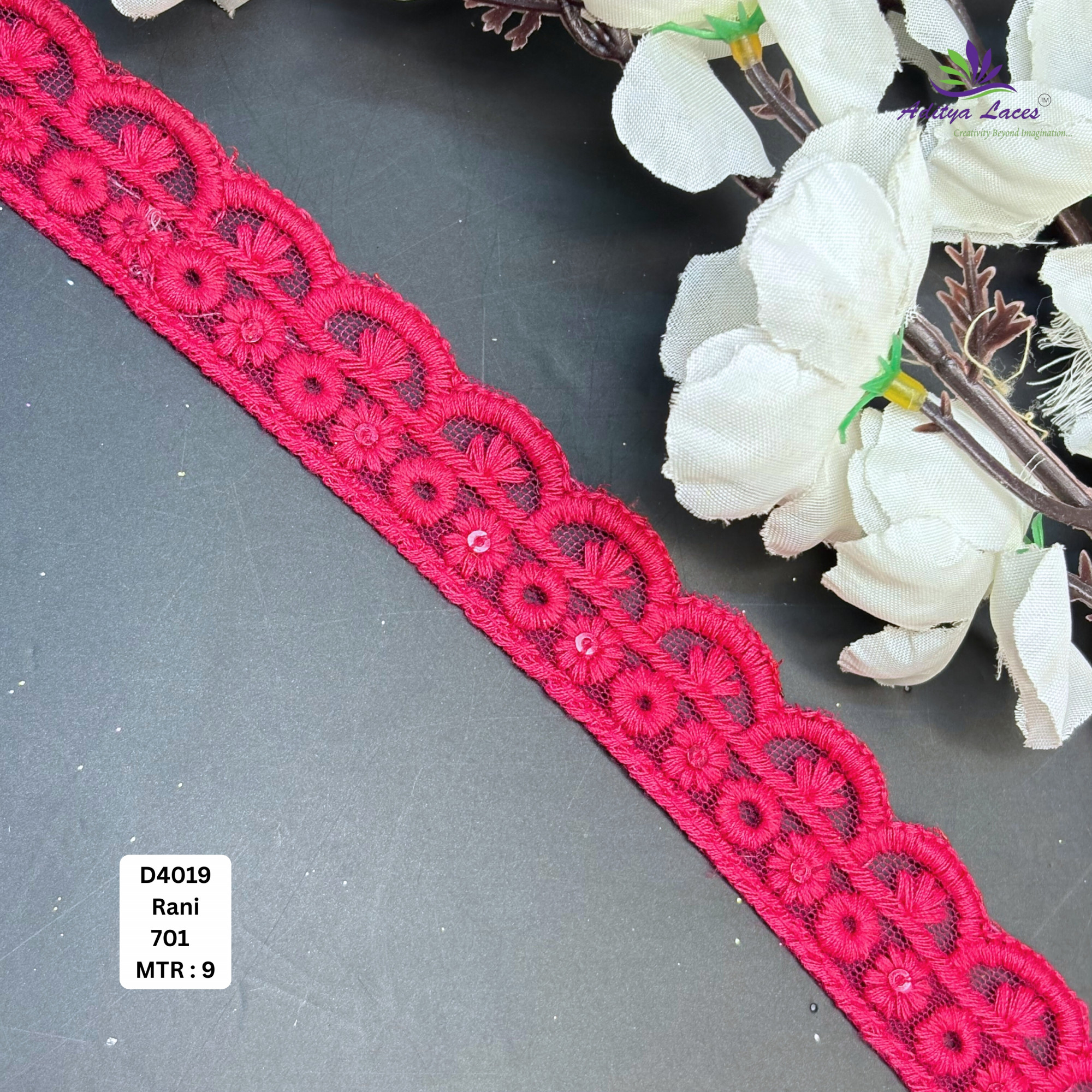 Floral Dyable Lace Border for Saree Bridal Ethnic Wear