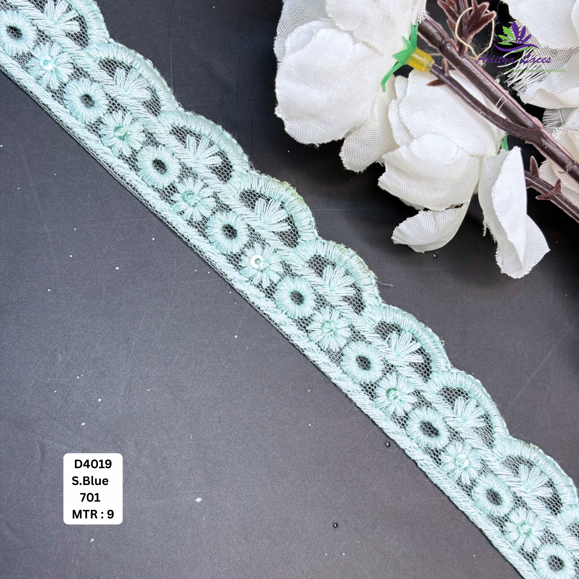 Floral Dyable Lace Border for Saree Bridal Ethnic Wear
