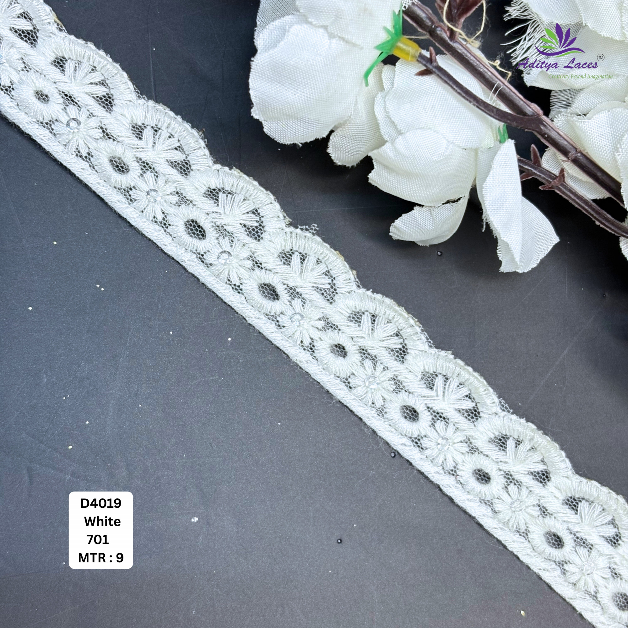 Floral Dyable Lace Border for Saree Bridal Ethnic Wear