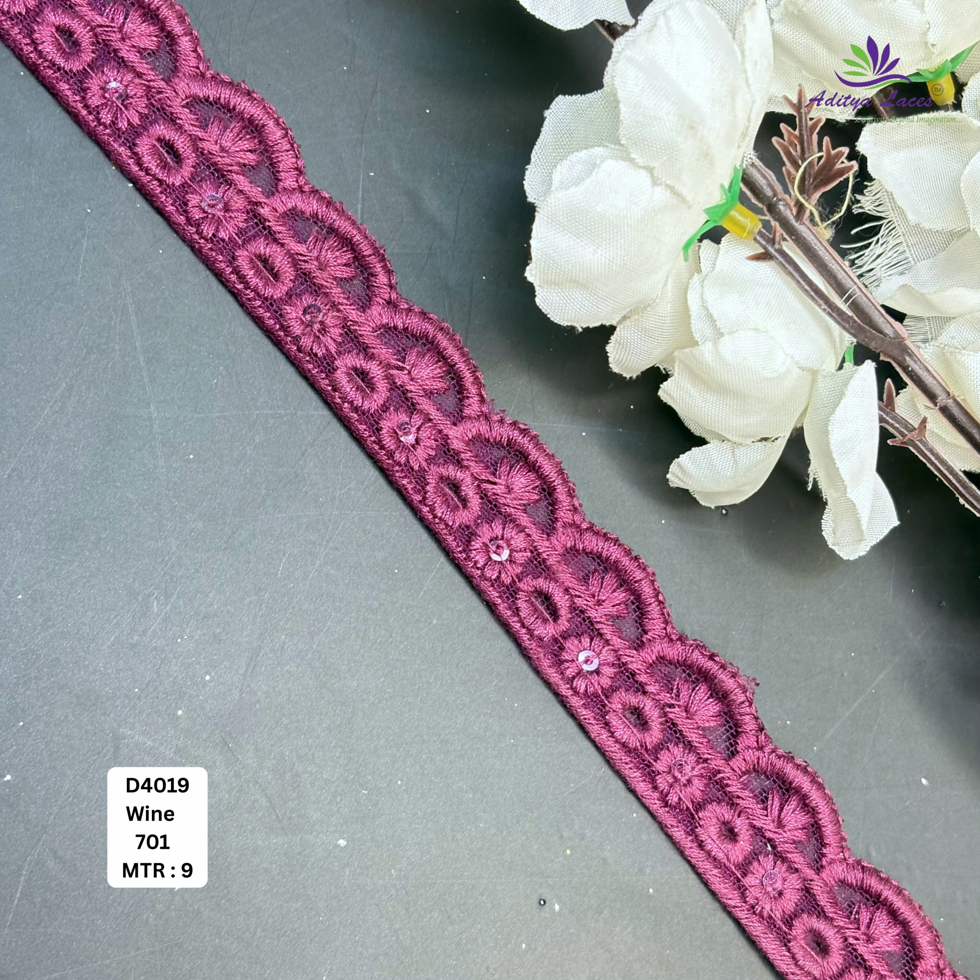 Floral Dyable Lace Border for Saree Bridal Ethnic Wear