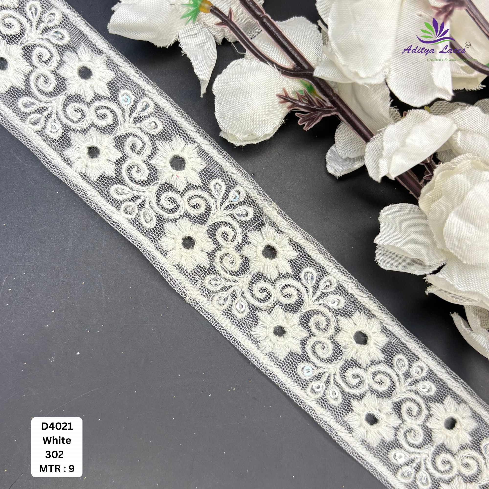 Decorative Dyable Lace Border for Saree Bridal Ethnic Wear