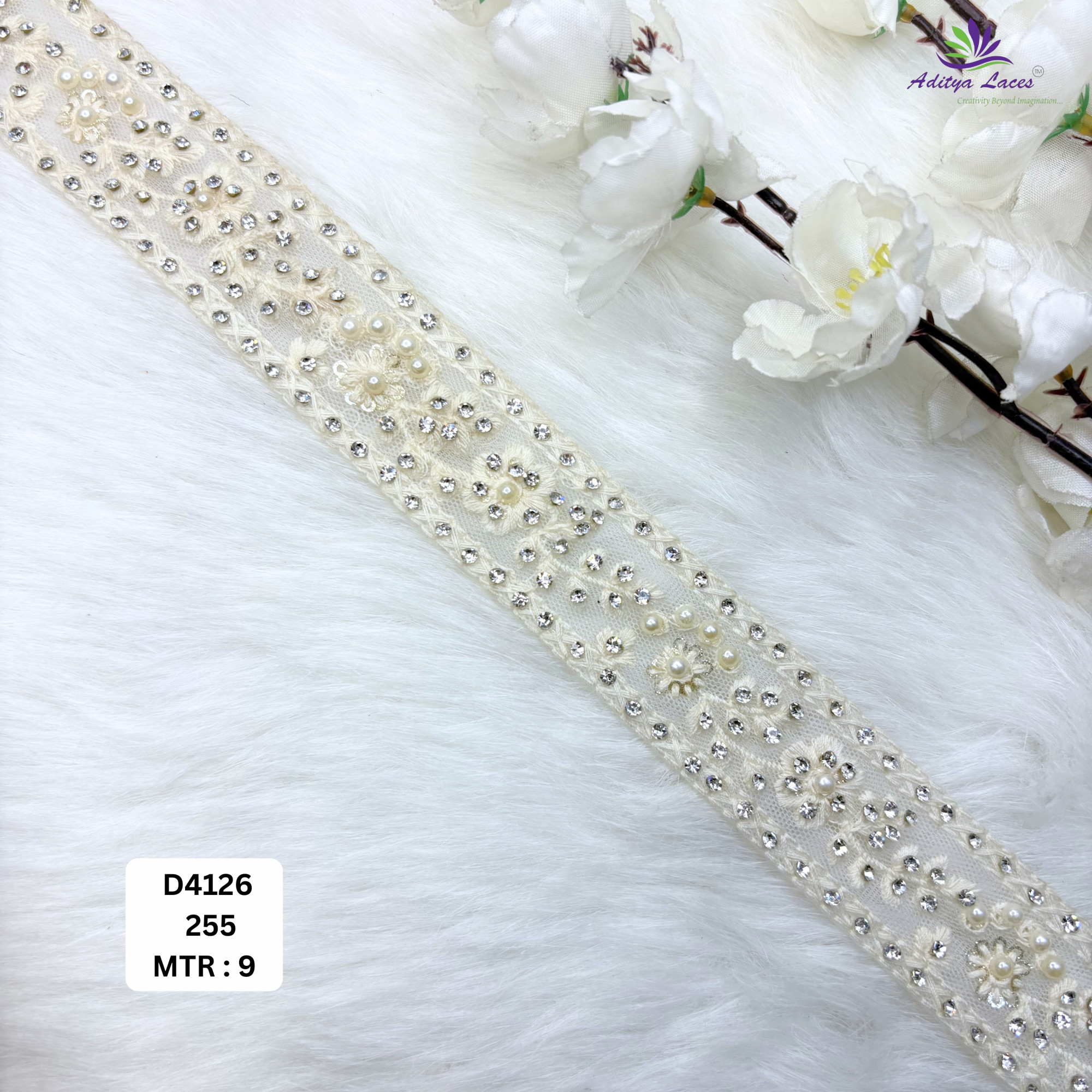 Decorative Dyable Handwork Lace Border for Saree Bridal Wear