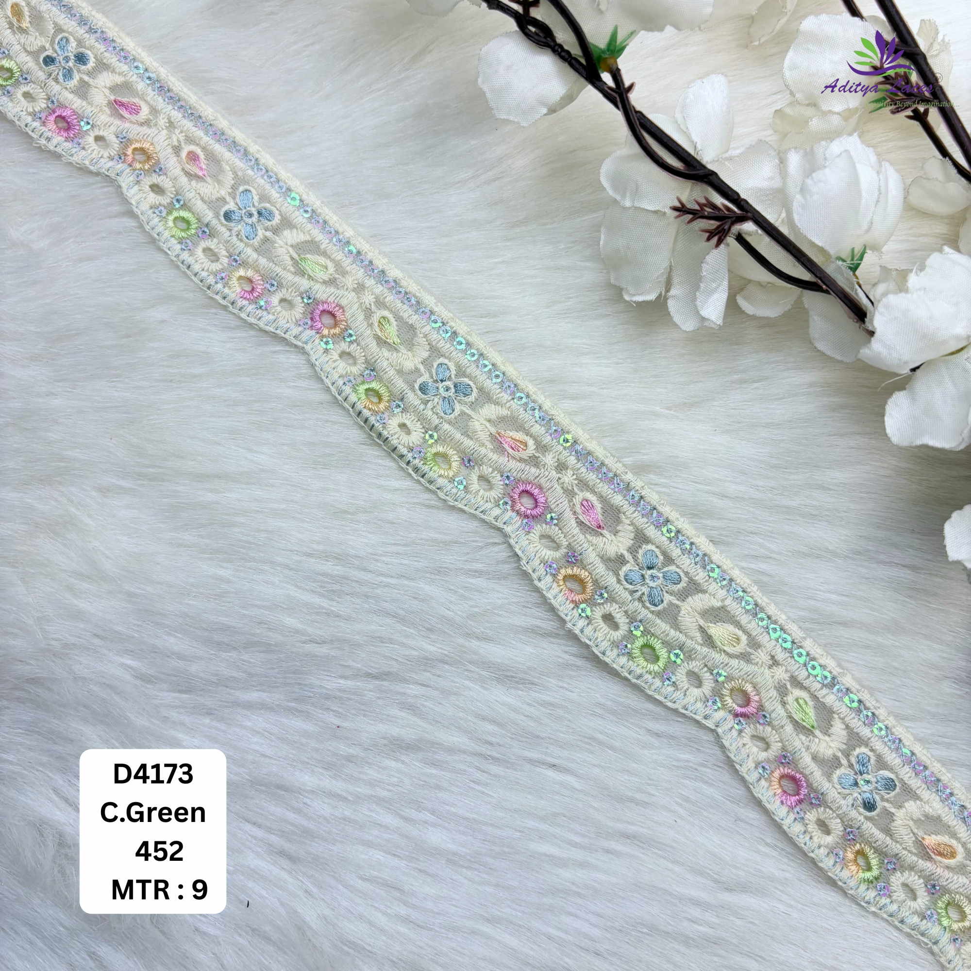 Floral Dyable Lace Border for Saree Bridal Ethnic Wear