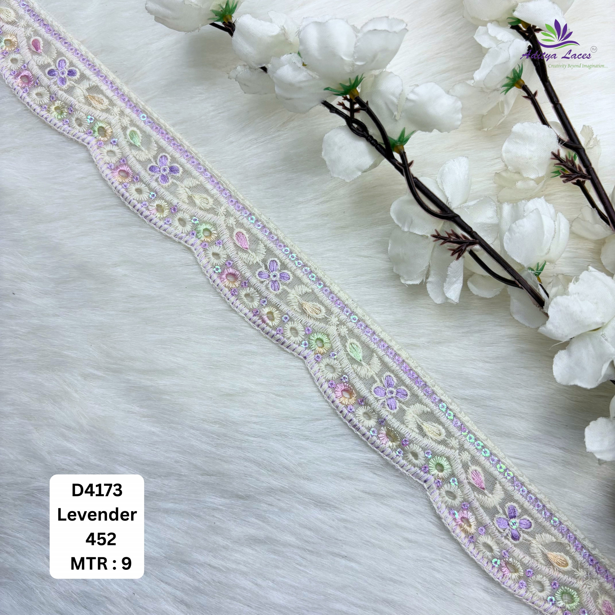 Floral Dyable Lace Border for Saree Bridal Ethnic Wear