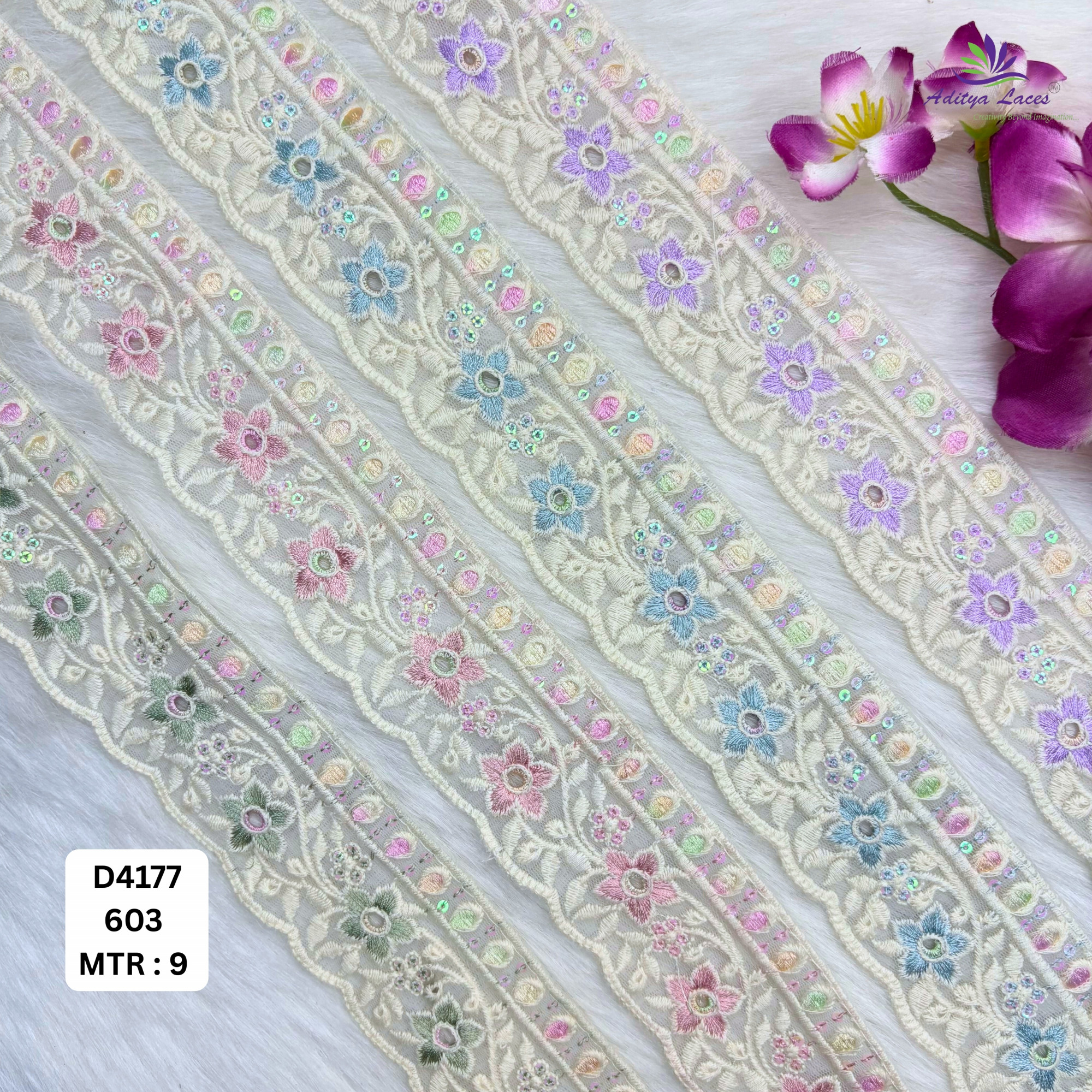 Dyeable Embroidery Lace Trim Designer Saree Border Bridal Beads Lace Decorative Fashion Trim