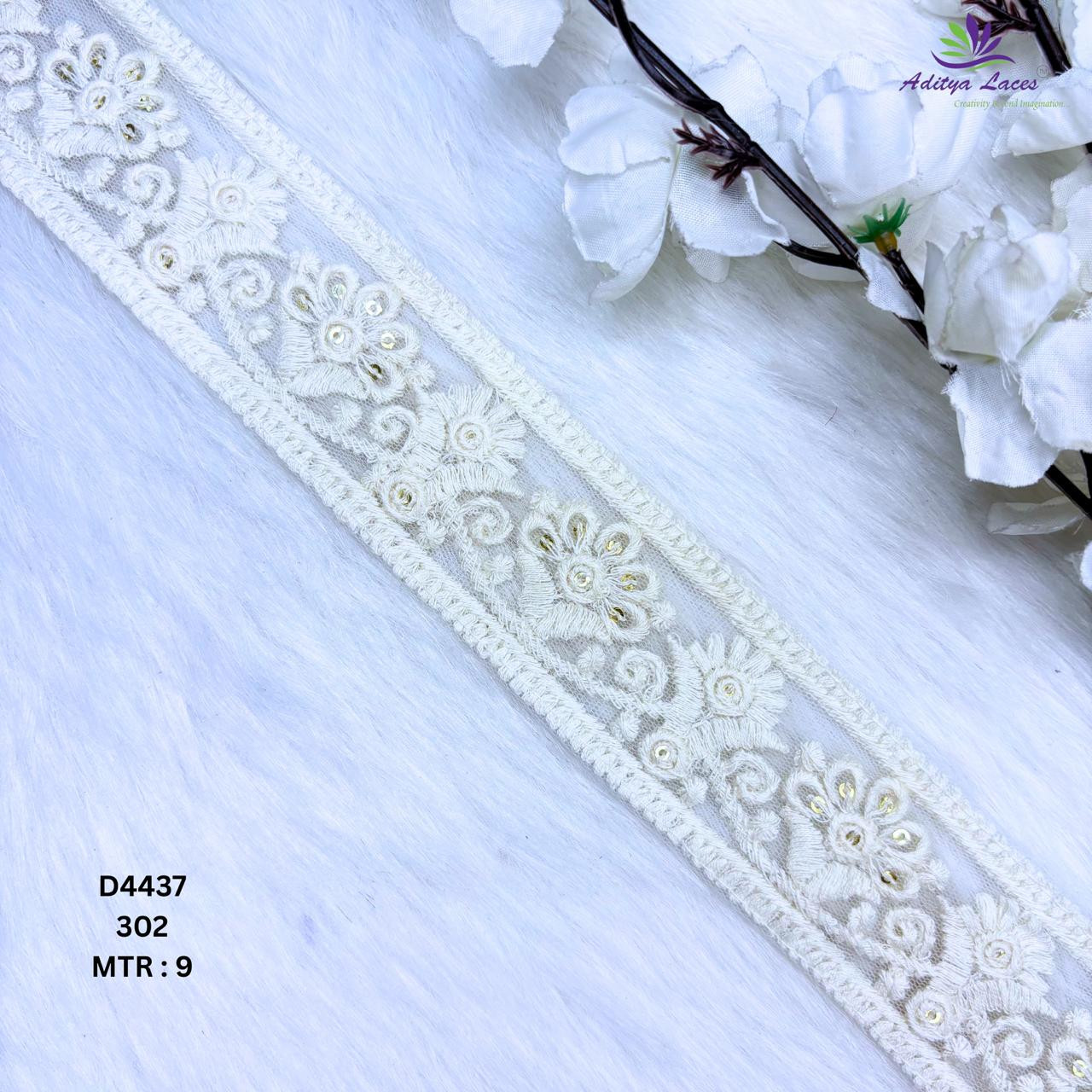 Floral Dyable Lace Border for Saree Bridal Ethnic Wear