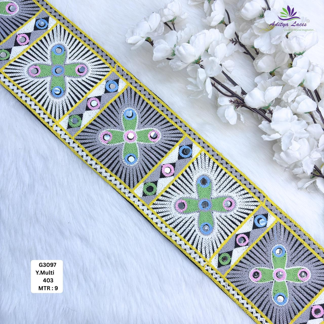 Professional Mirror Work Gamthi Lace Border - for Blouses Kurtis