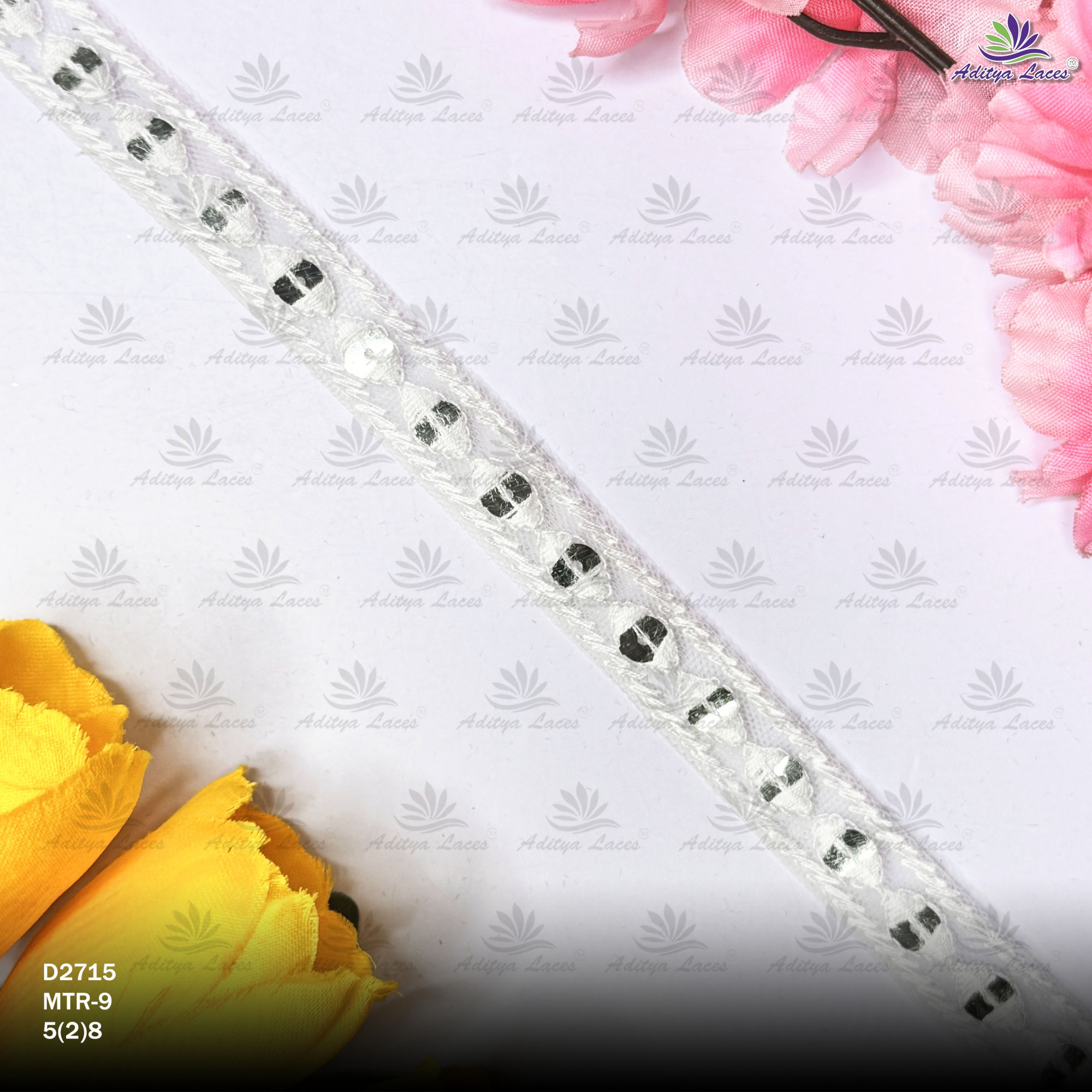 Floral Dyable Lace Border for Saree Bridal Ethnic Wear