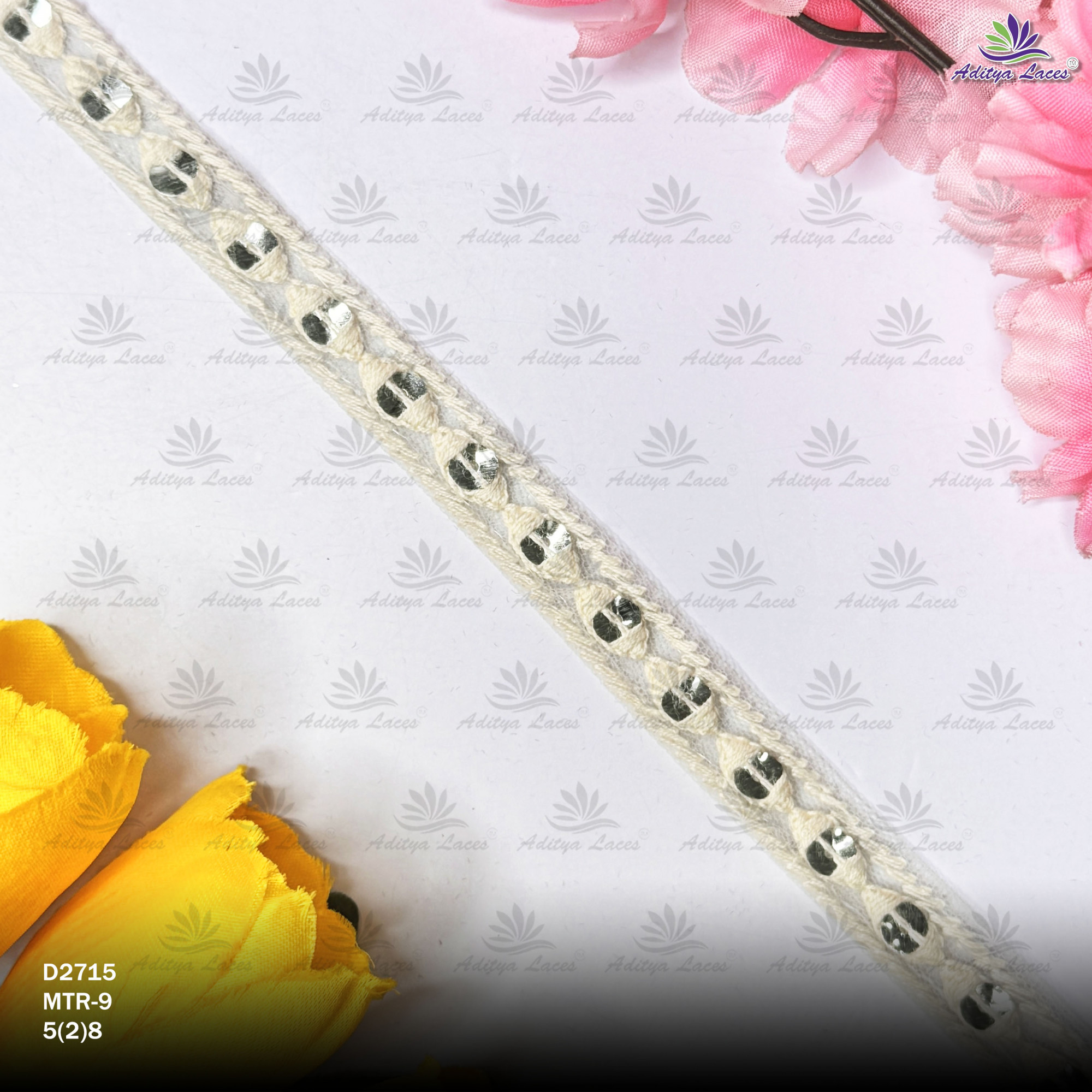 Floral Dyable Lace Border for Saree Bridal Ethnic Wear
