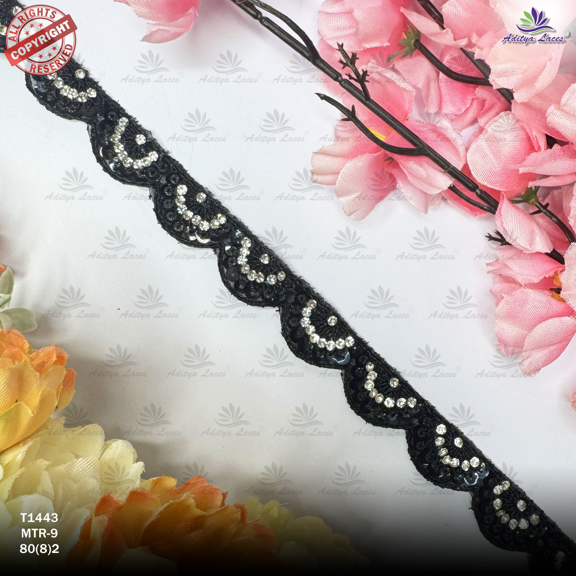 Fancy Tissue Handwork Lace Border for Saree Bridal Ethnic Wear