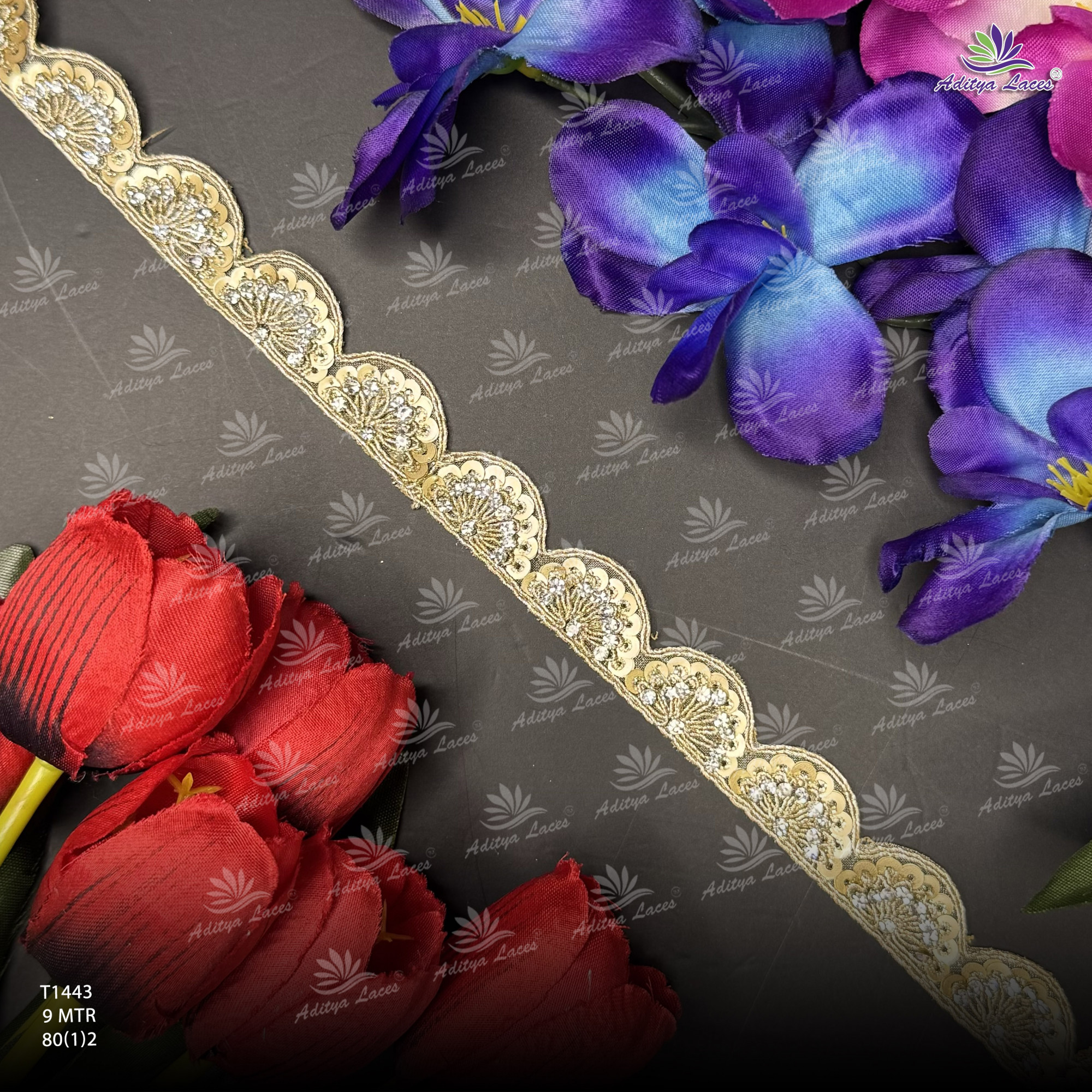 Fancy Tissue Handwork Lace Border for Saree Bridal Ethnic Wear