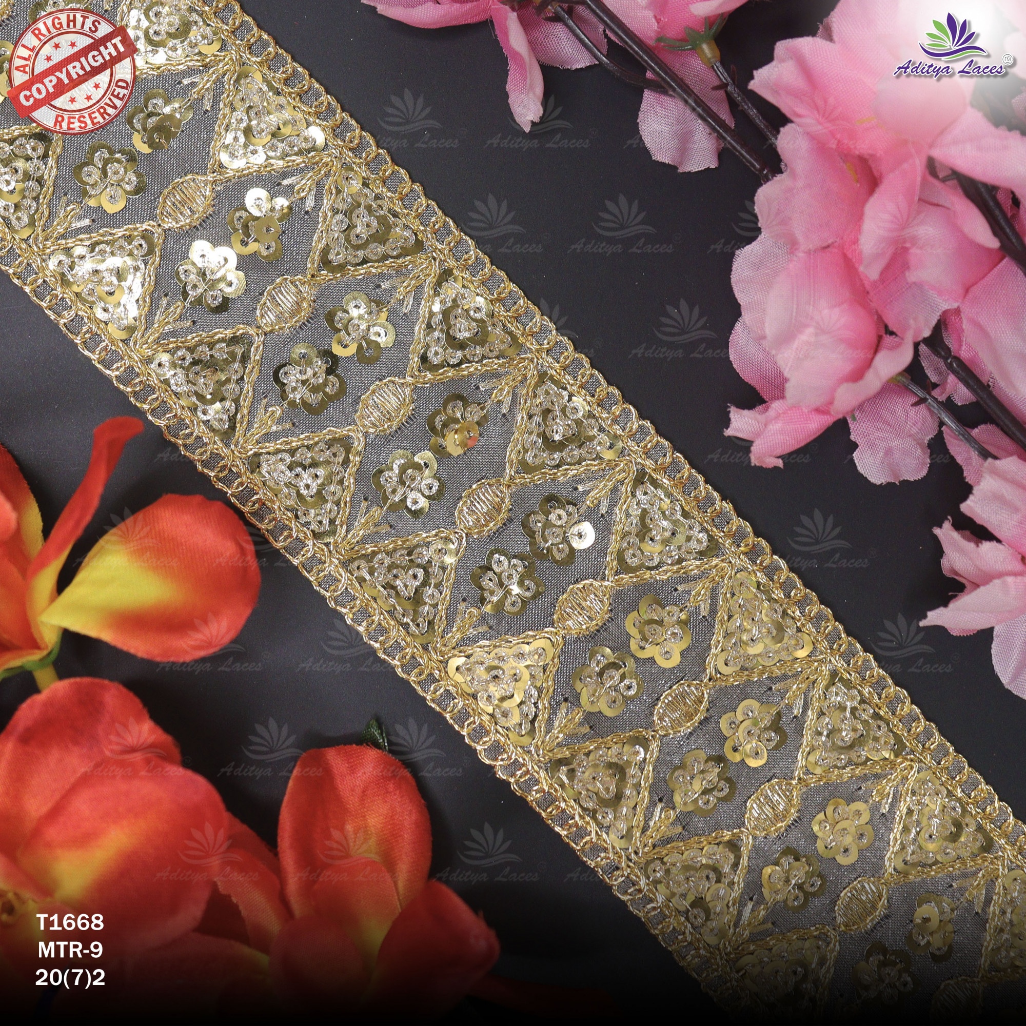 Handcrafted Decorative Border for Fashion Wear