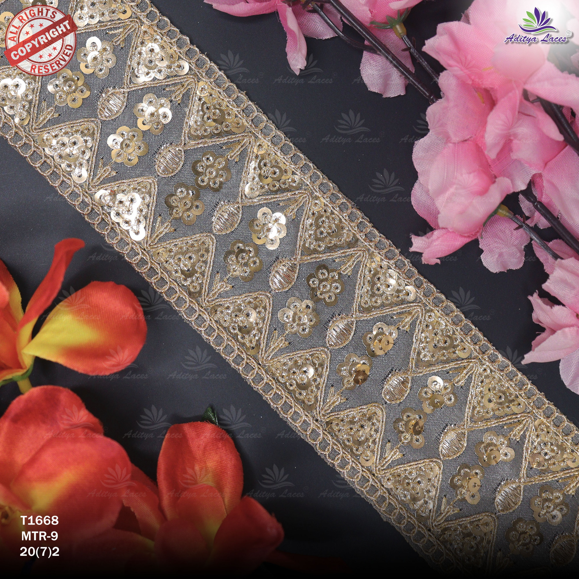 Handcrafted Decorative Border for Fashion Wear