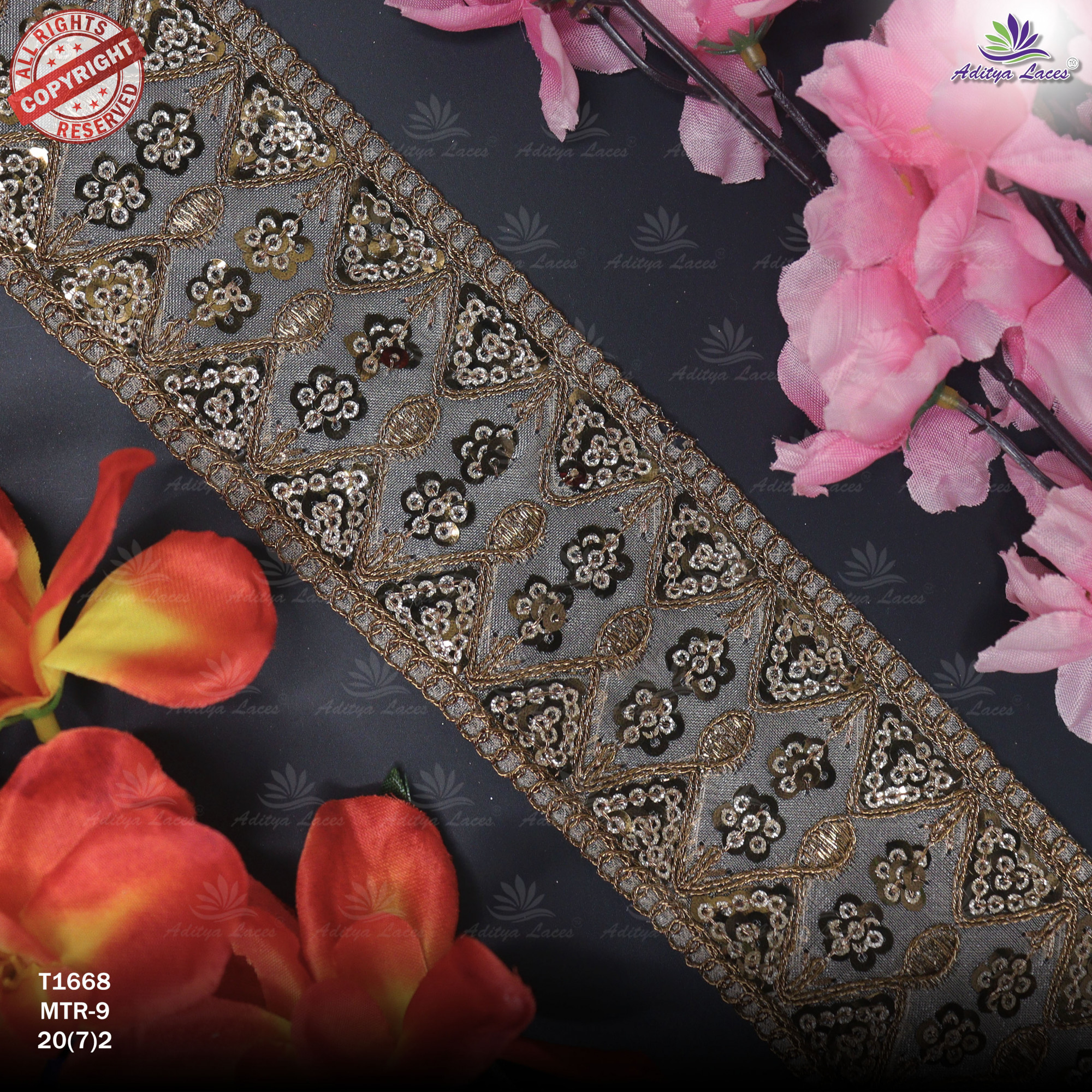 Handcrafted Decorative Border for Fashion Wear
