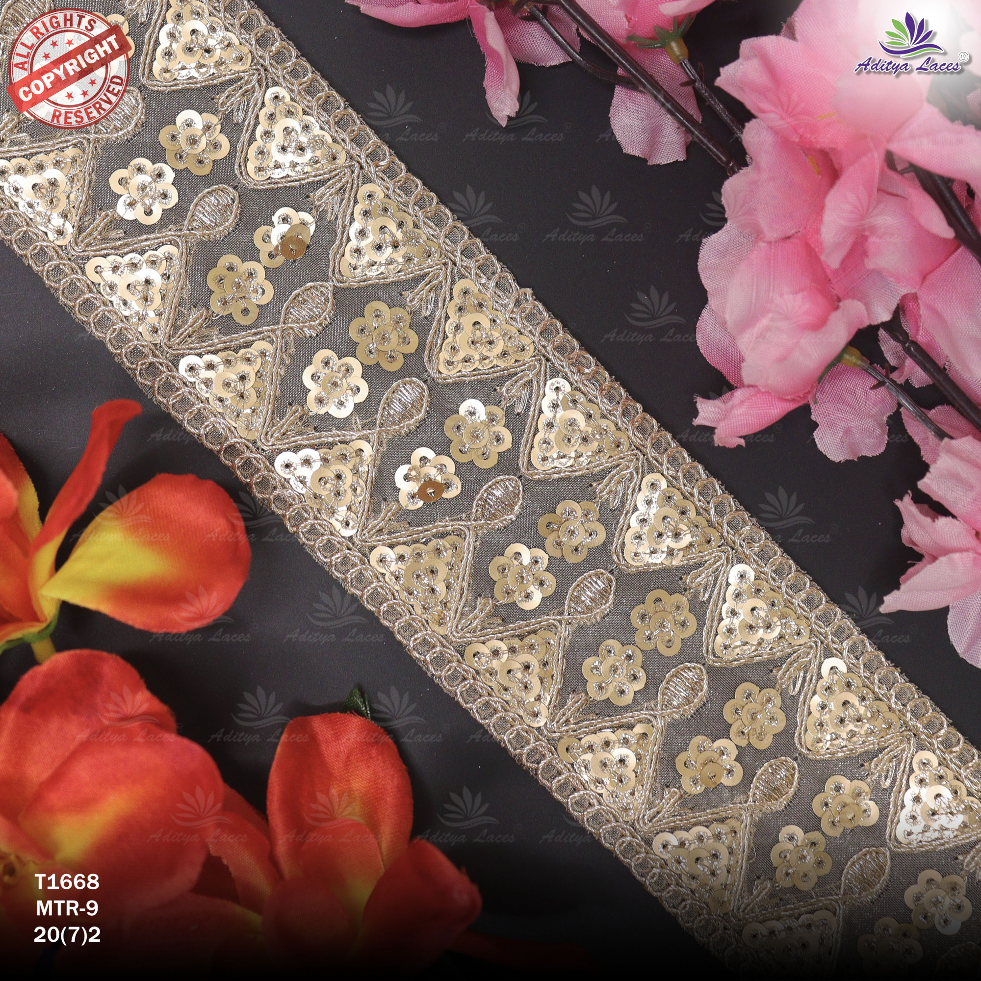 Handcrafted Decorative Border for Fashion Wear