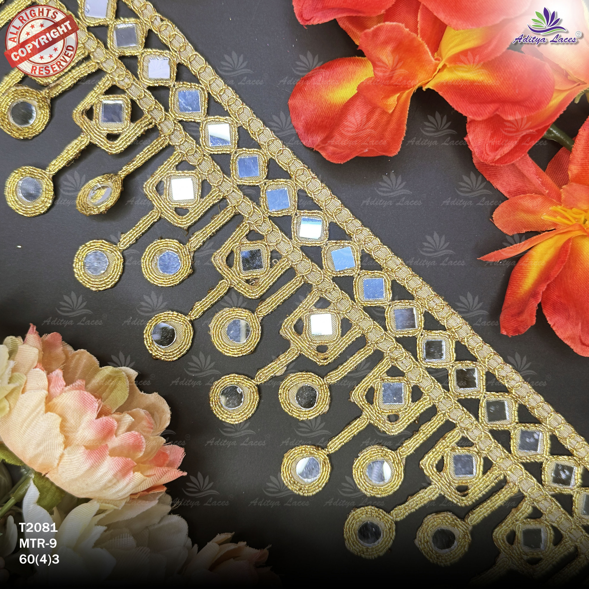 Ethnic Tissue Handwork Lace Border for Saree Bridal Ethnic Wear