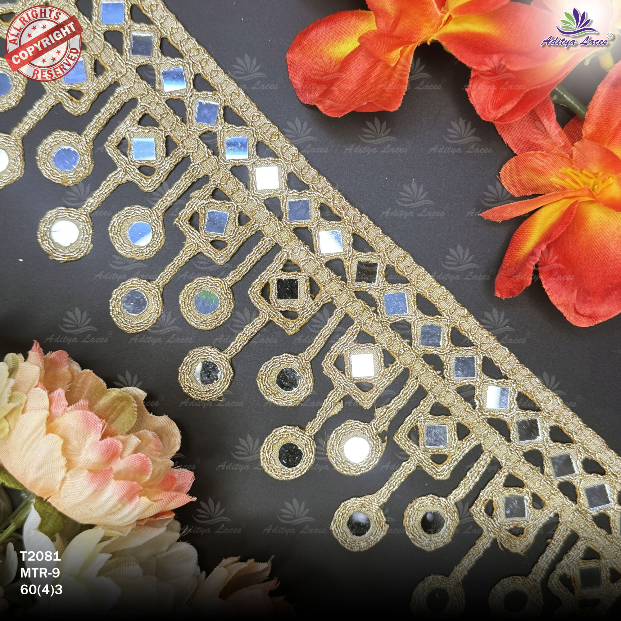 Ethnic Tissue Handwork Lace Border for Saree Bridal Ethnic Wear