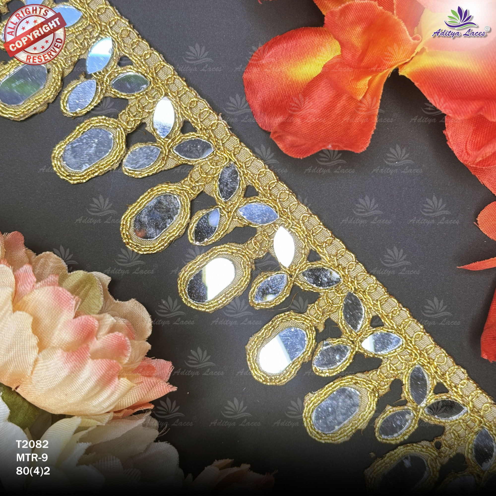 Ethnic Tissue Handwork Lace Border for Saree Bridal Ethnic Wear