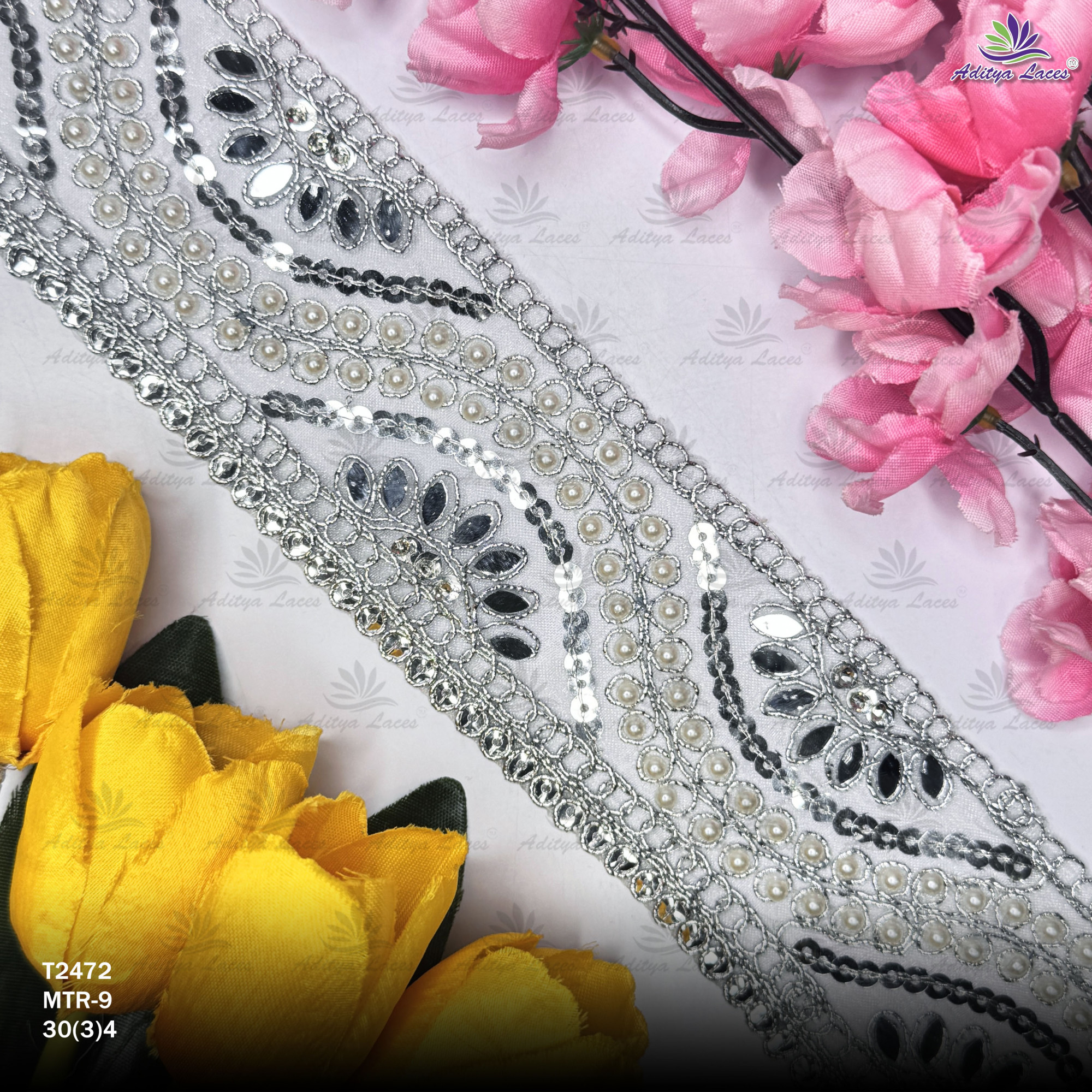Luxury Tissue Handwork Lace Border for Saree Bridal Ethnic Wear