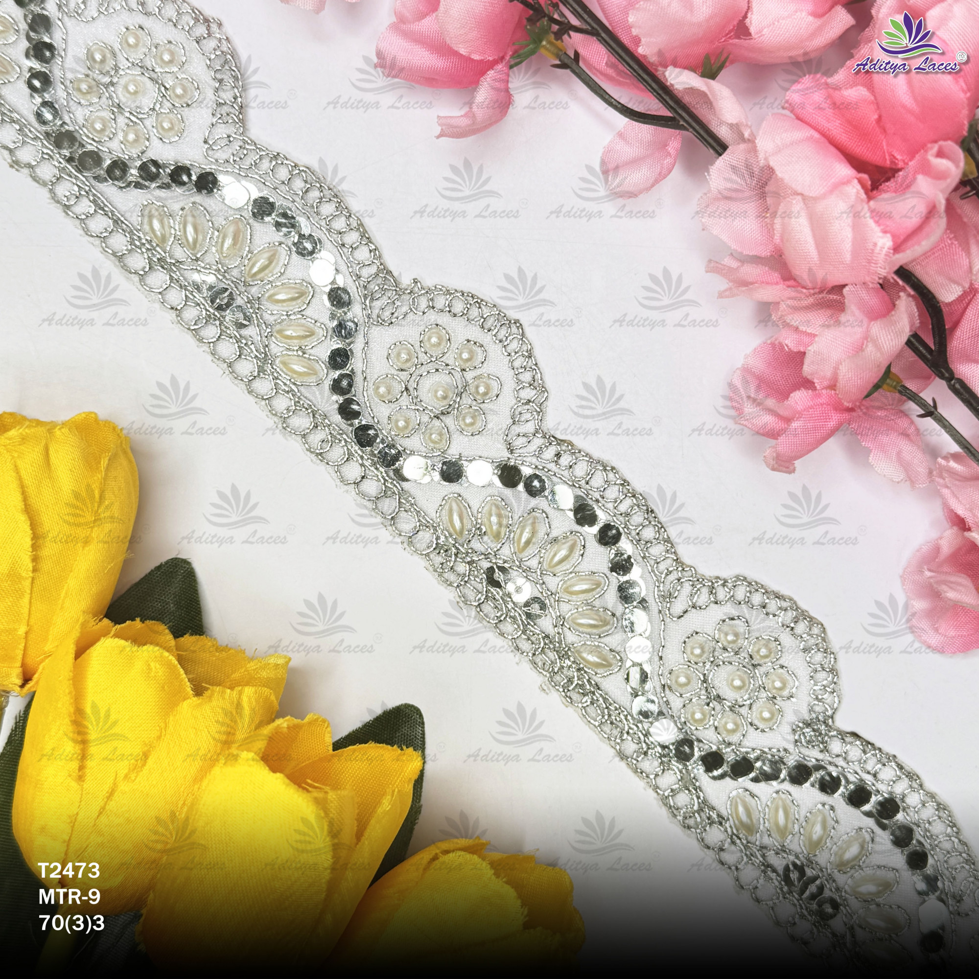 Luxury Tissue Handwork Lace Border for Saree Bridal Ethnic Wear