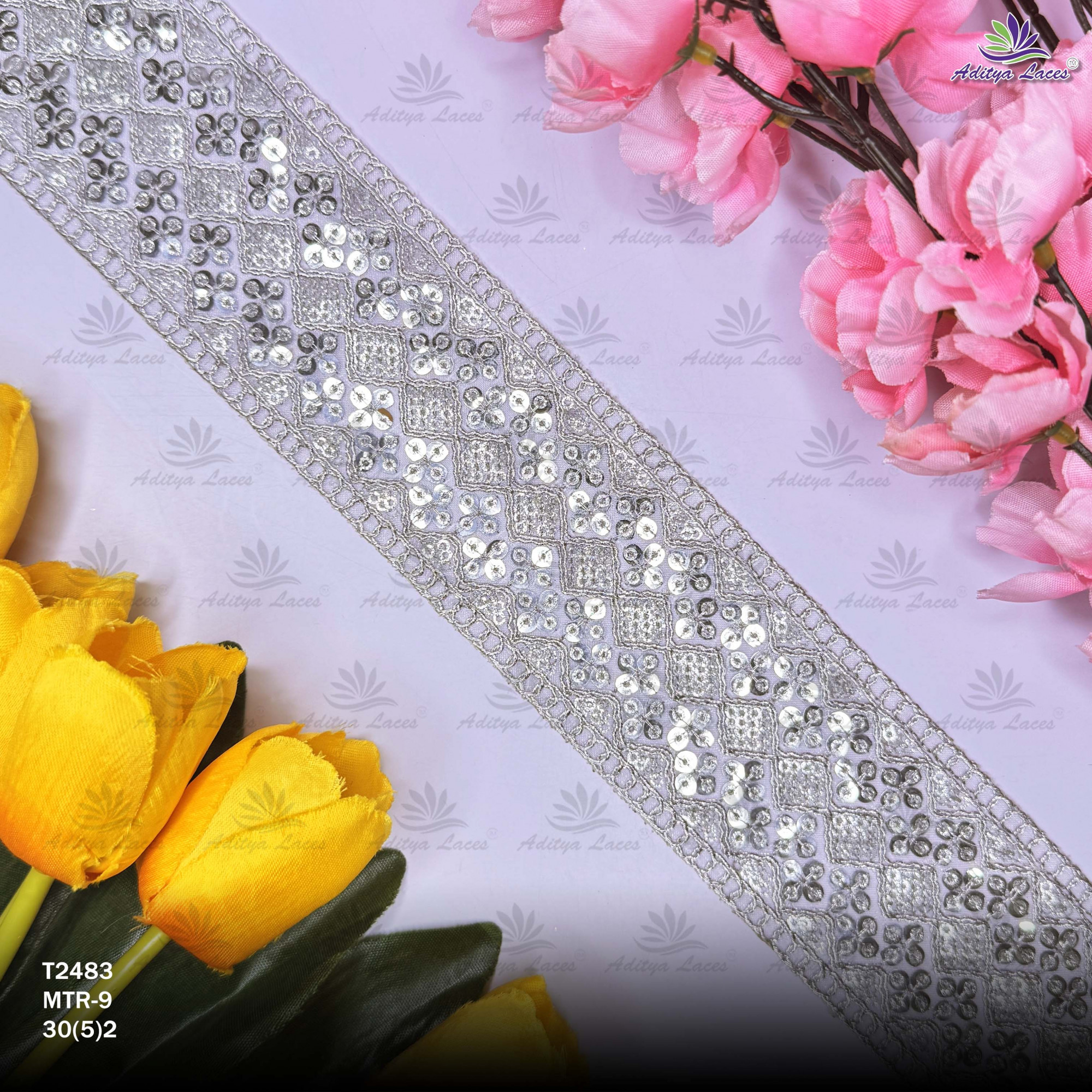 Fancy Copper Gold Embroidery Lace Trim for Saree Garments