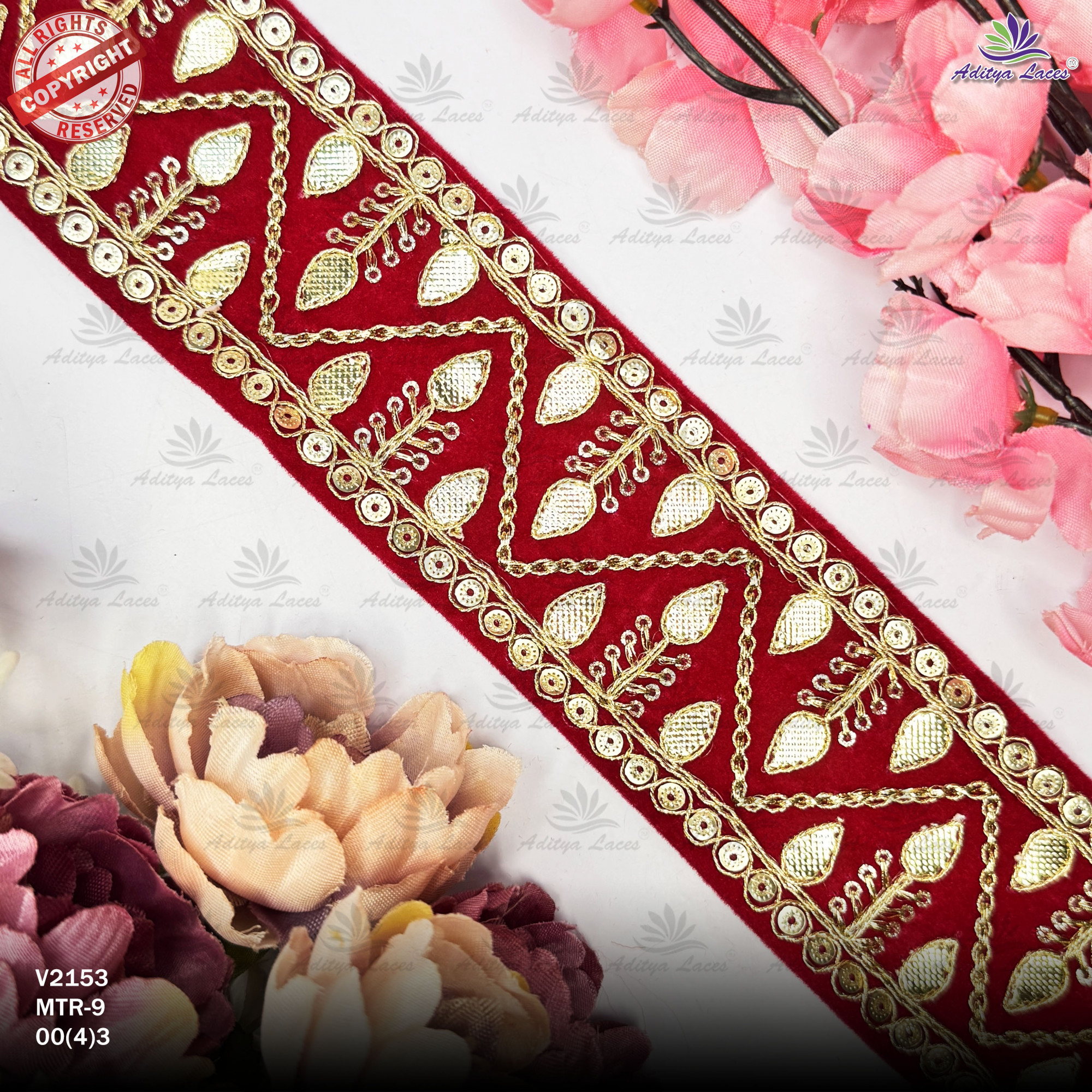 Designer Gota Patti Lace Border for Saree Bridal Wear