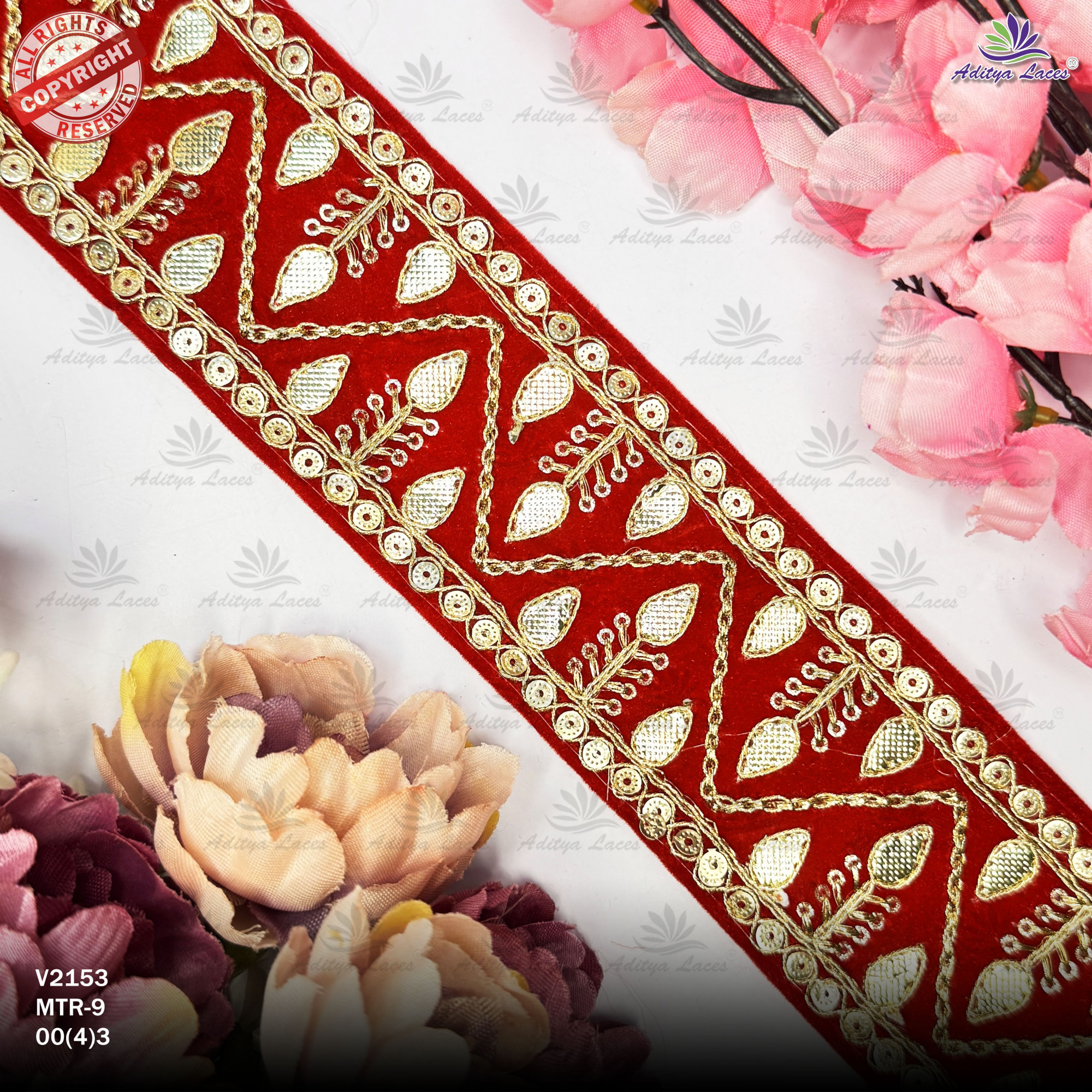 Designer Gota Patti Lace Border for Saree Bridal Wear