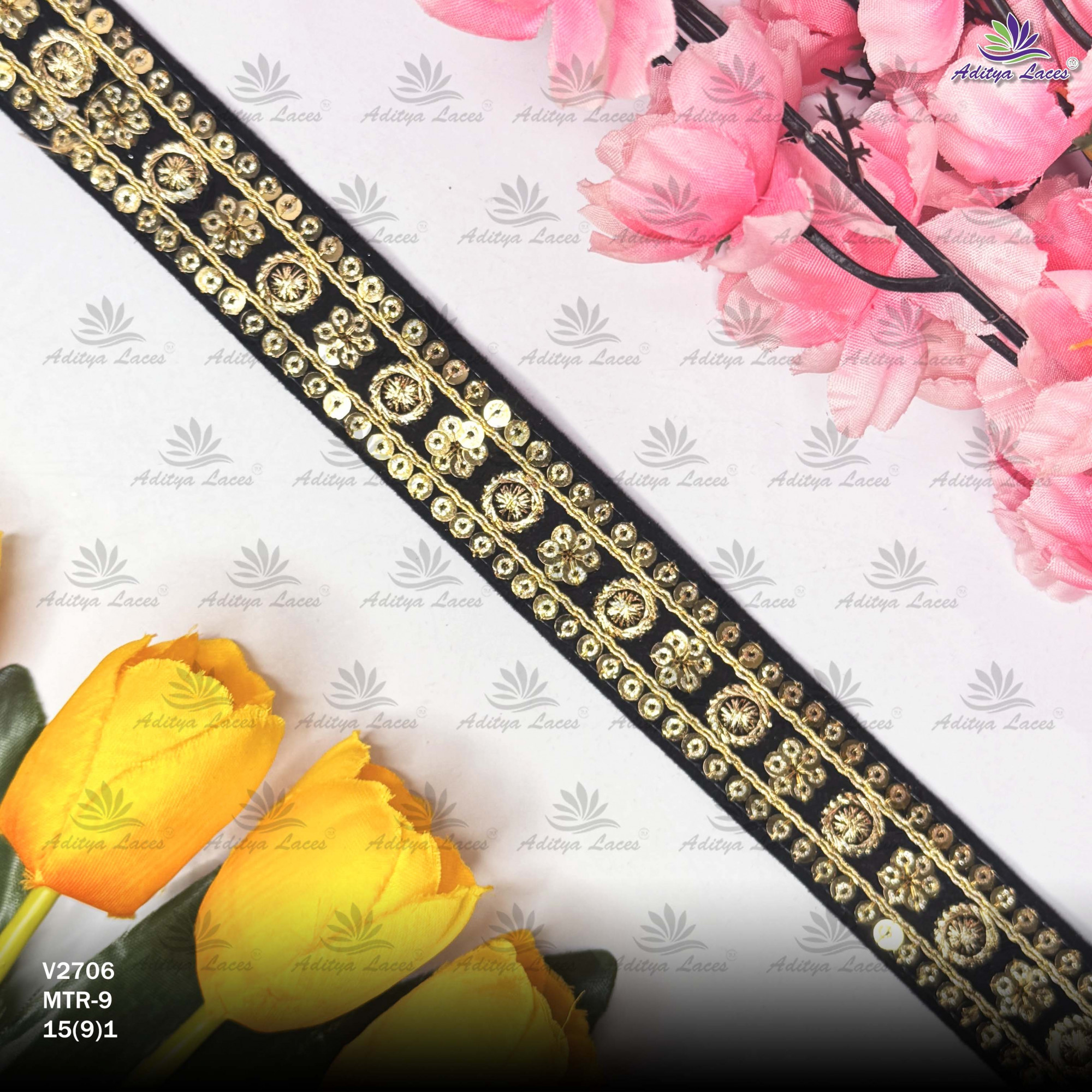 Premium Velvet Lace Border Trim for Saree Lehenga Bridal Wear