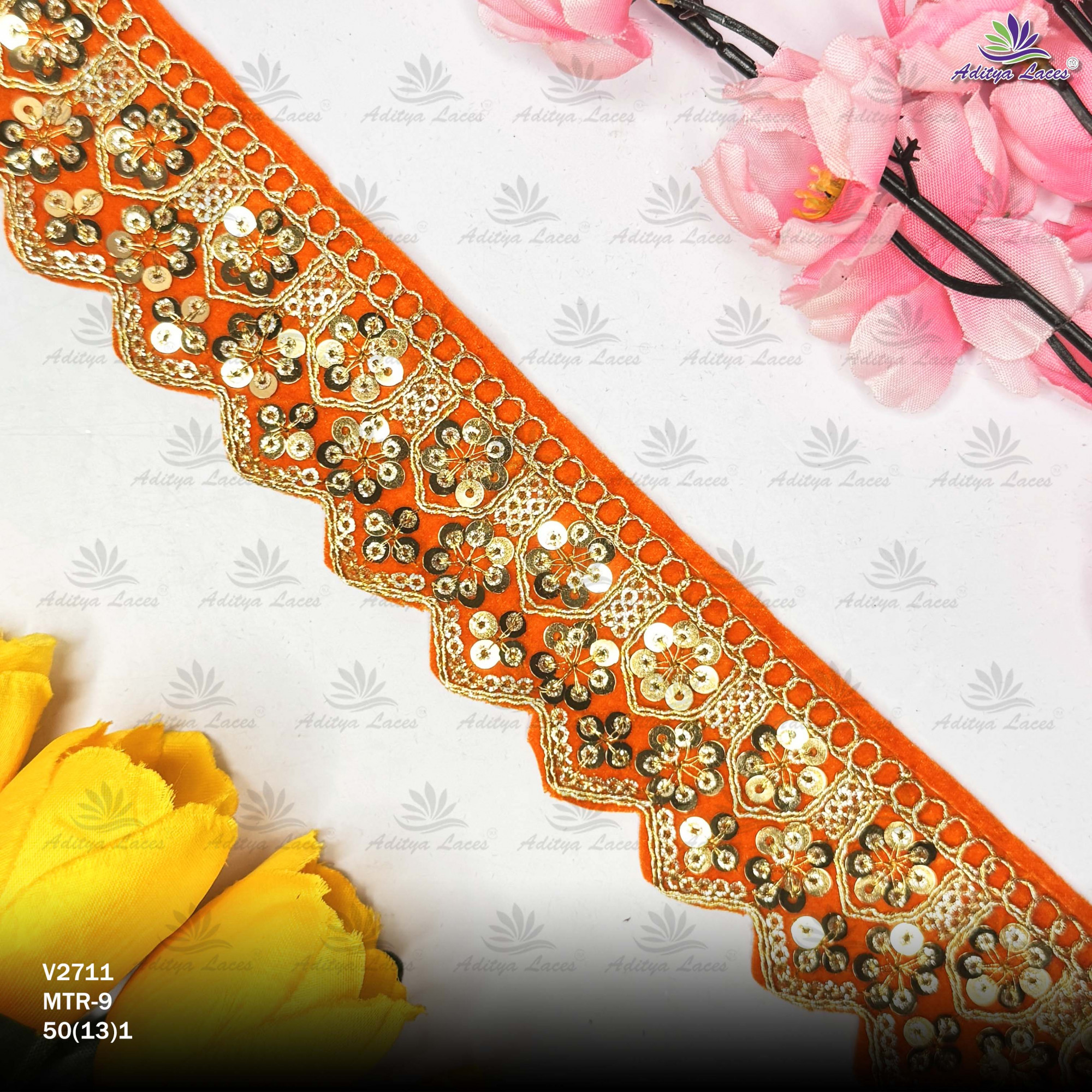 Premium Velvet Lace Border Trim for Saree Lehenga Bridal Wear