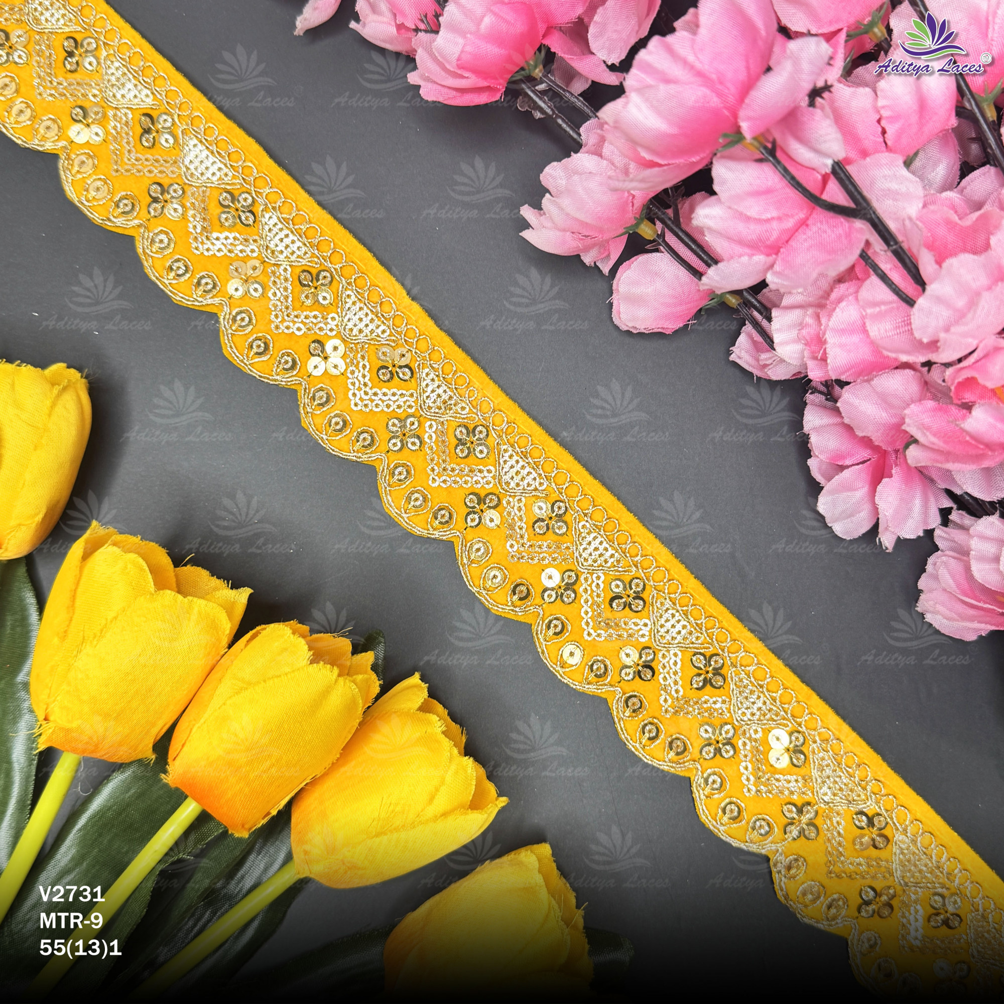 Decorative Velvet Lace Border Trim for Saree Lehenga Bridal Wear